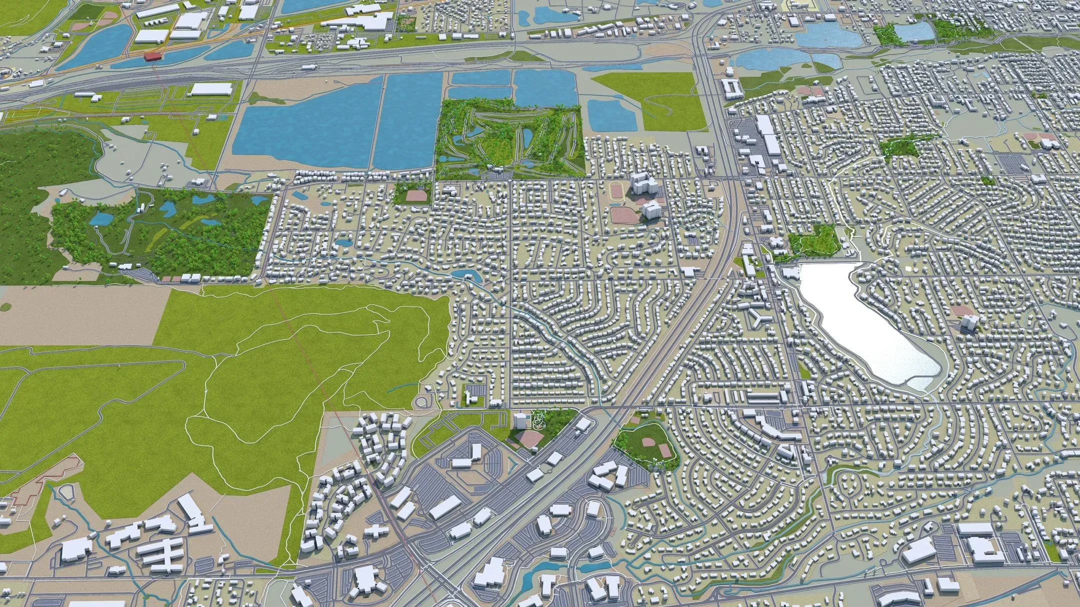 Lakewood city Colorado USA 3d model 30km