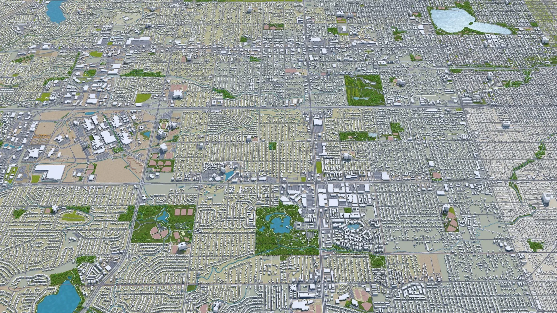 Lakewood city Colorado USA 3d model 30km