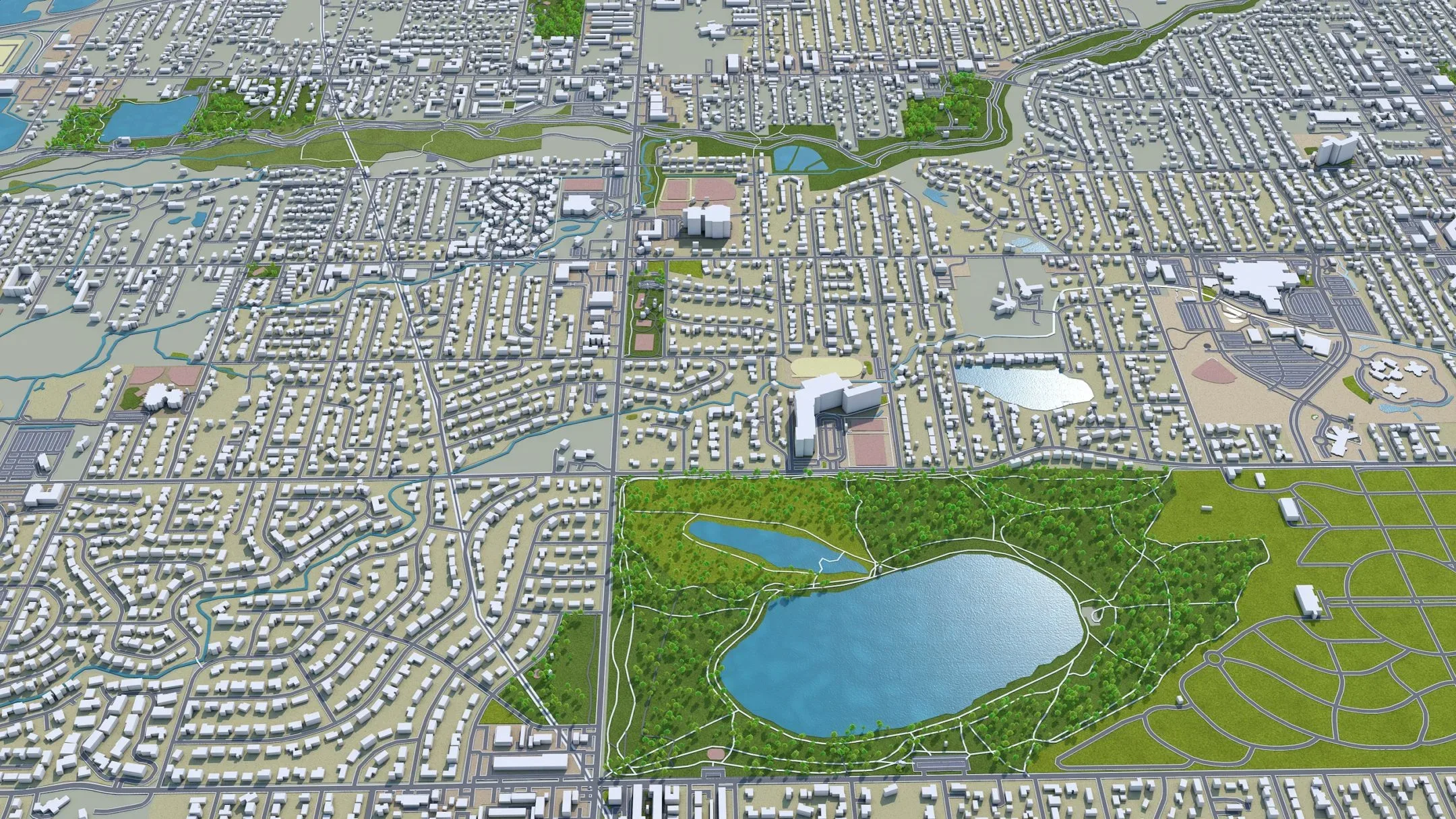 Lakewood city Colorado USA 3d model 30km