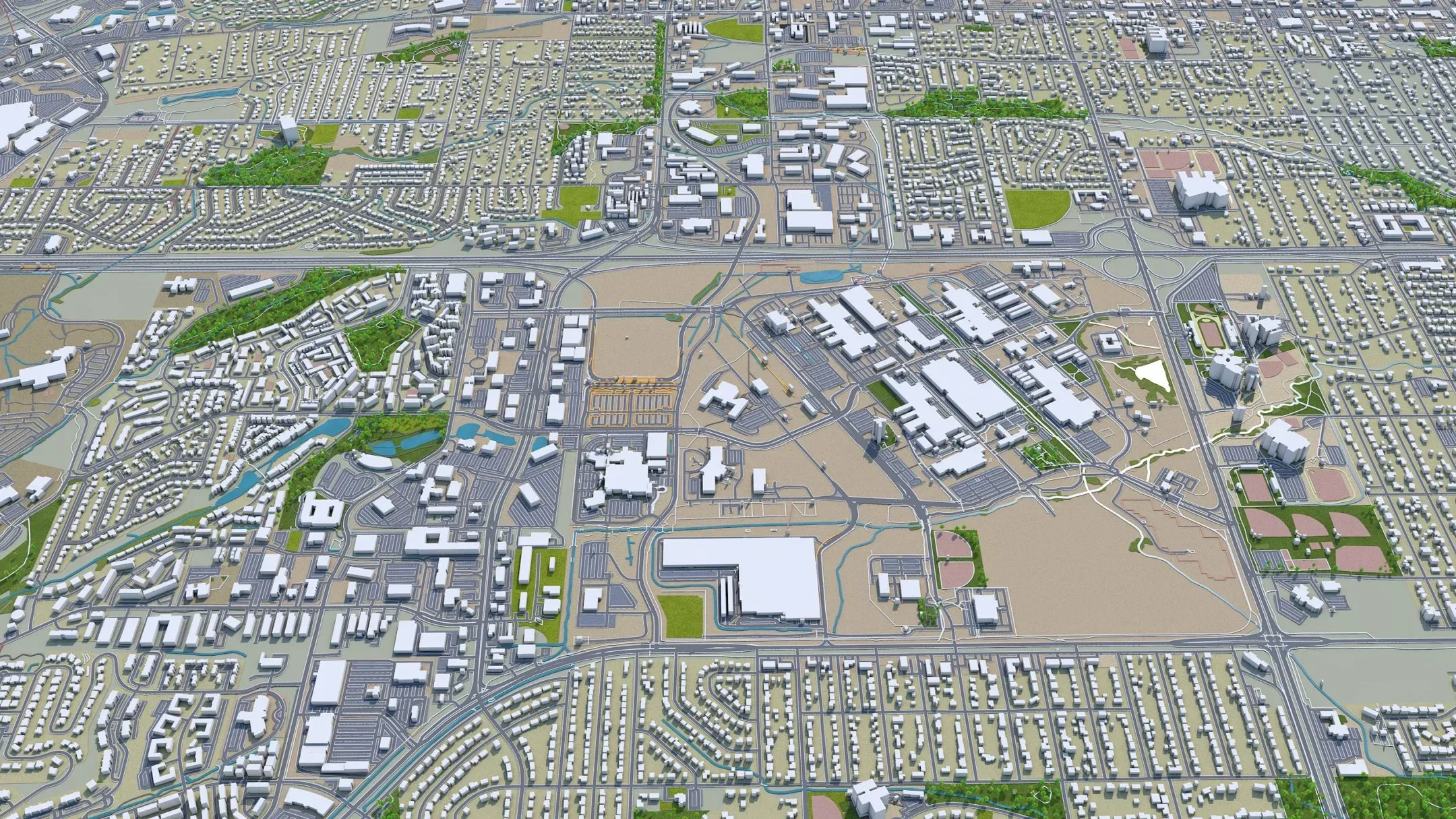 Lakewood city Colorado USA 3d model 30km