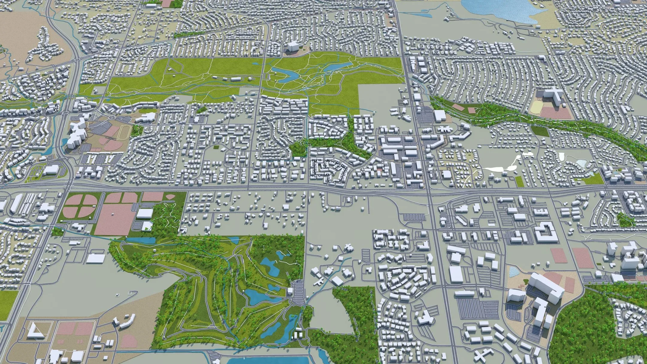 Lakewood city Colorado USA 3d model 30km