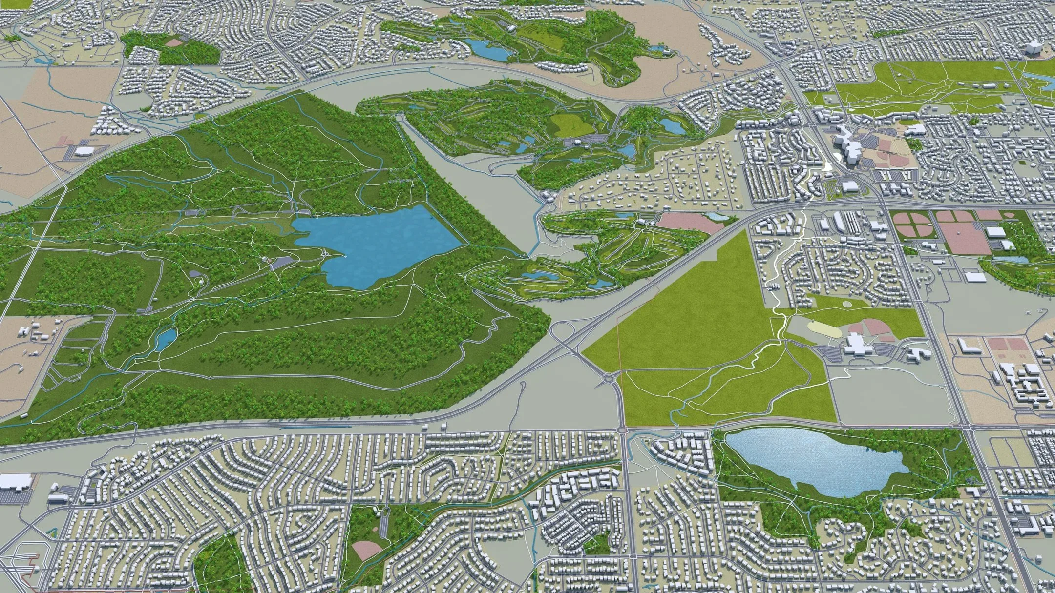 Lakewood city Colorado USA 3d model 30km