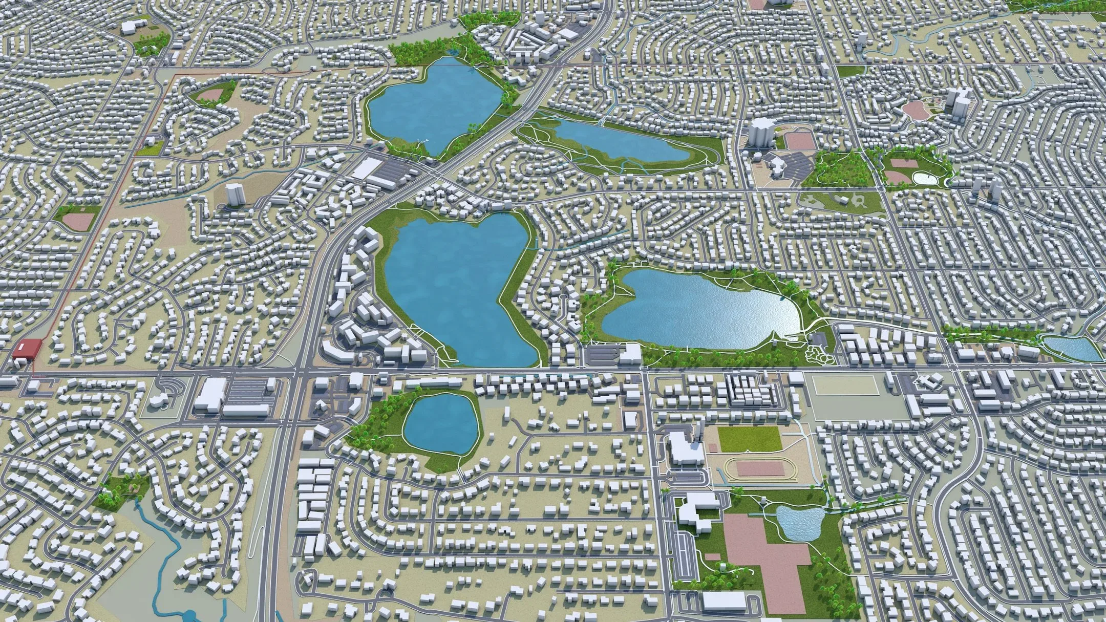 Lakewood city Colorado USA 3d model 30km