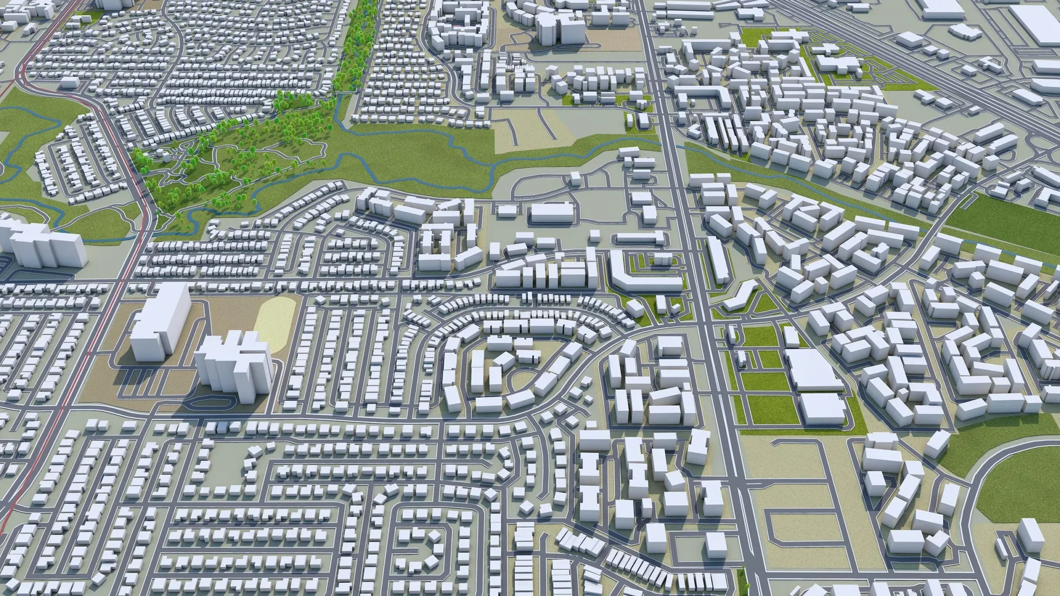 Lewisville city Texas USA 3d model 25km