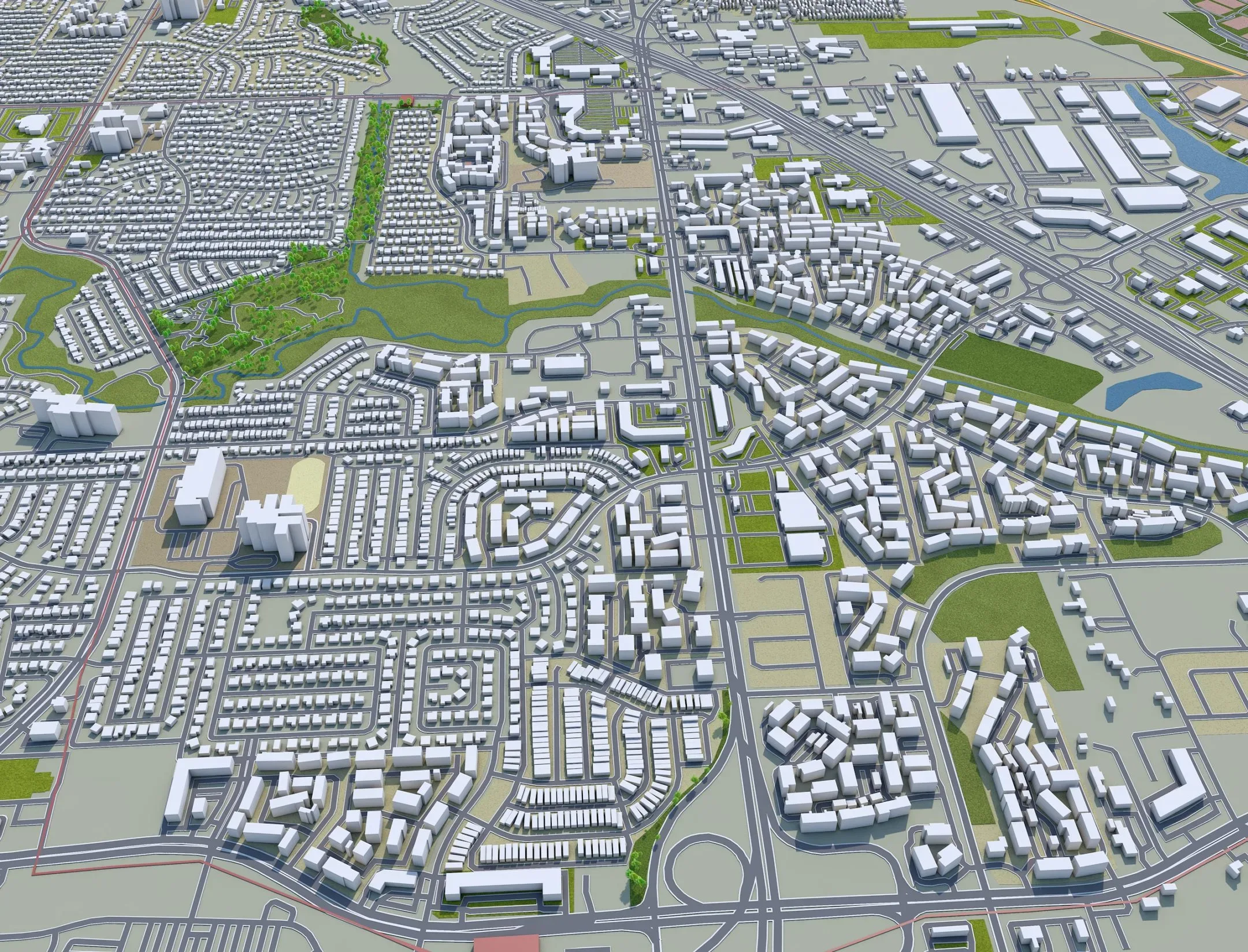 Lewisville city Texas USA 3d model 25km