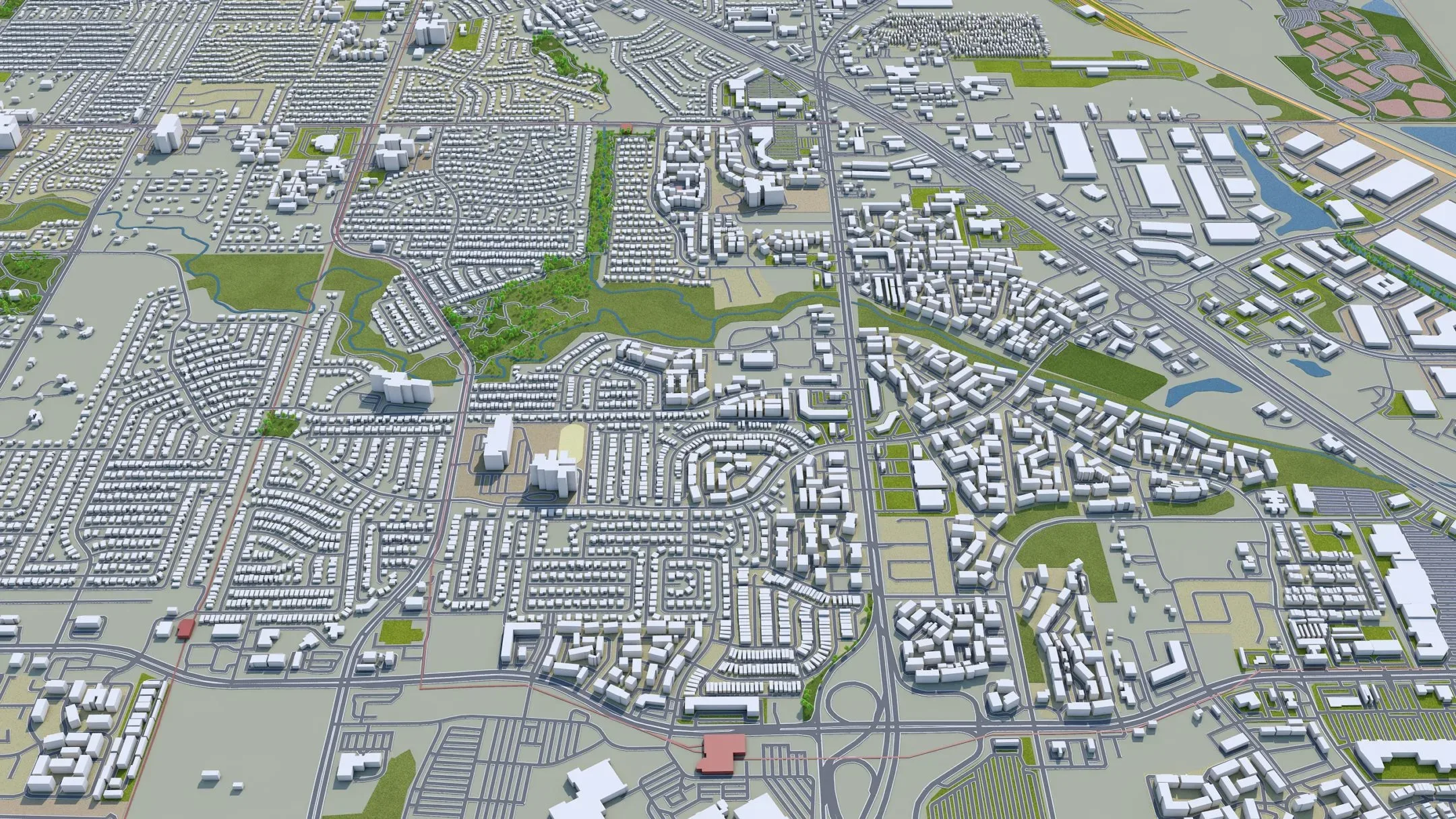 Lewisville city Texas USA 3d model 25km