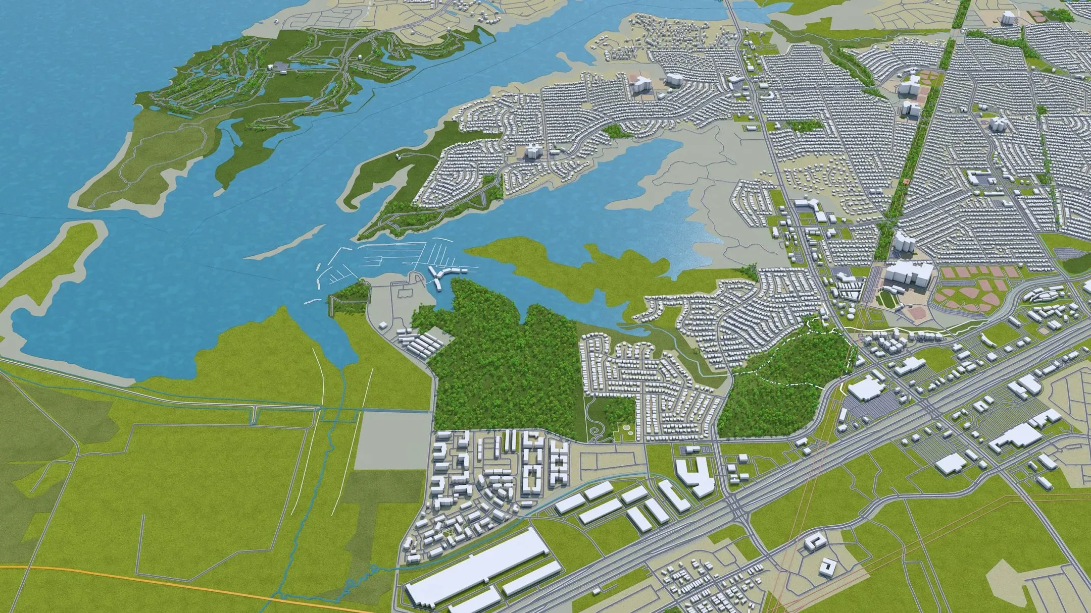 Lewisville city Texas USA 3d model 25km