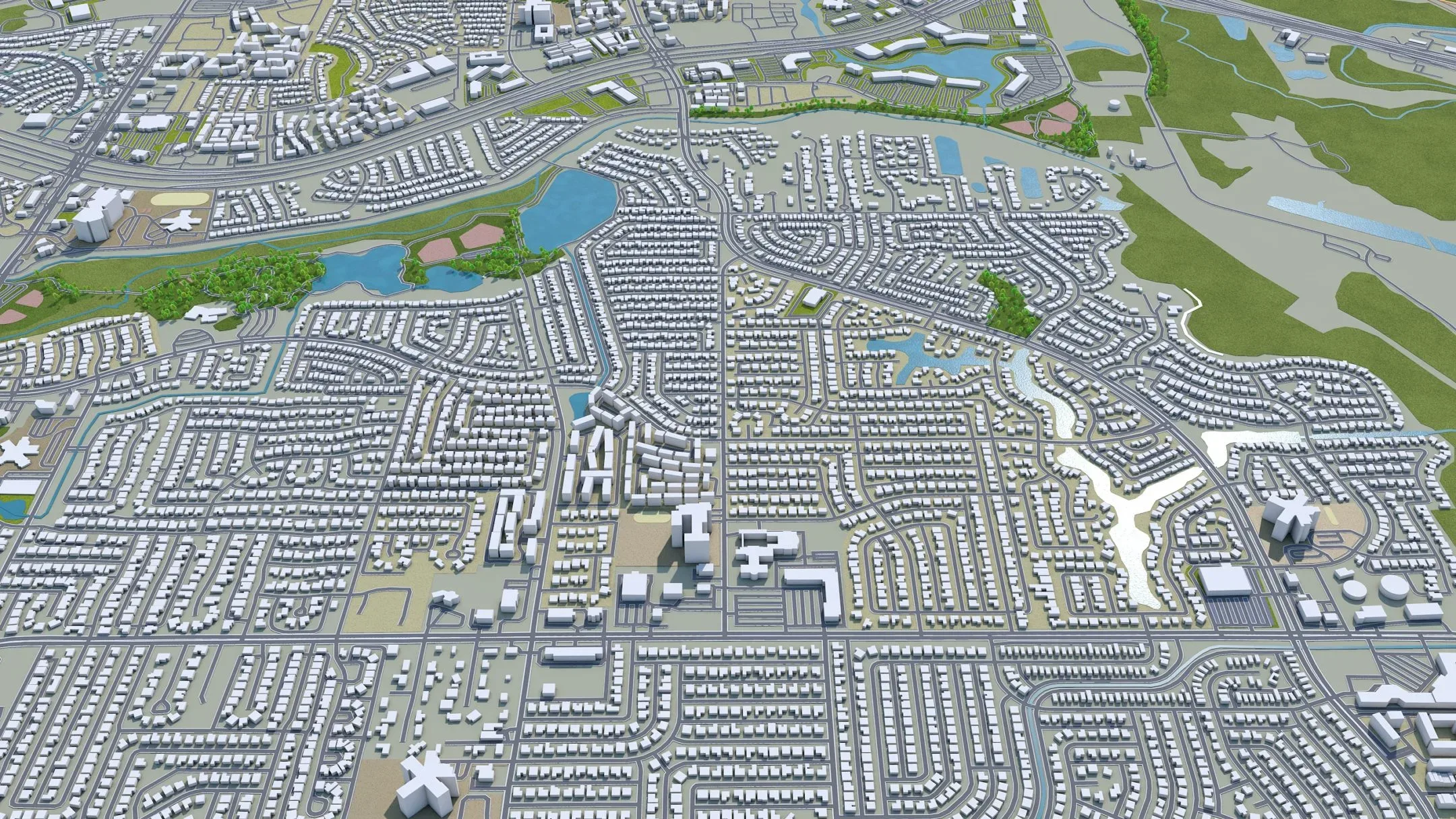 Lewisville city Texas USA 3d model 25km