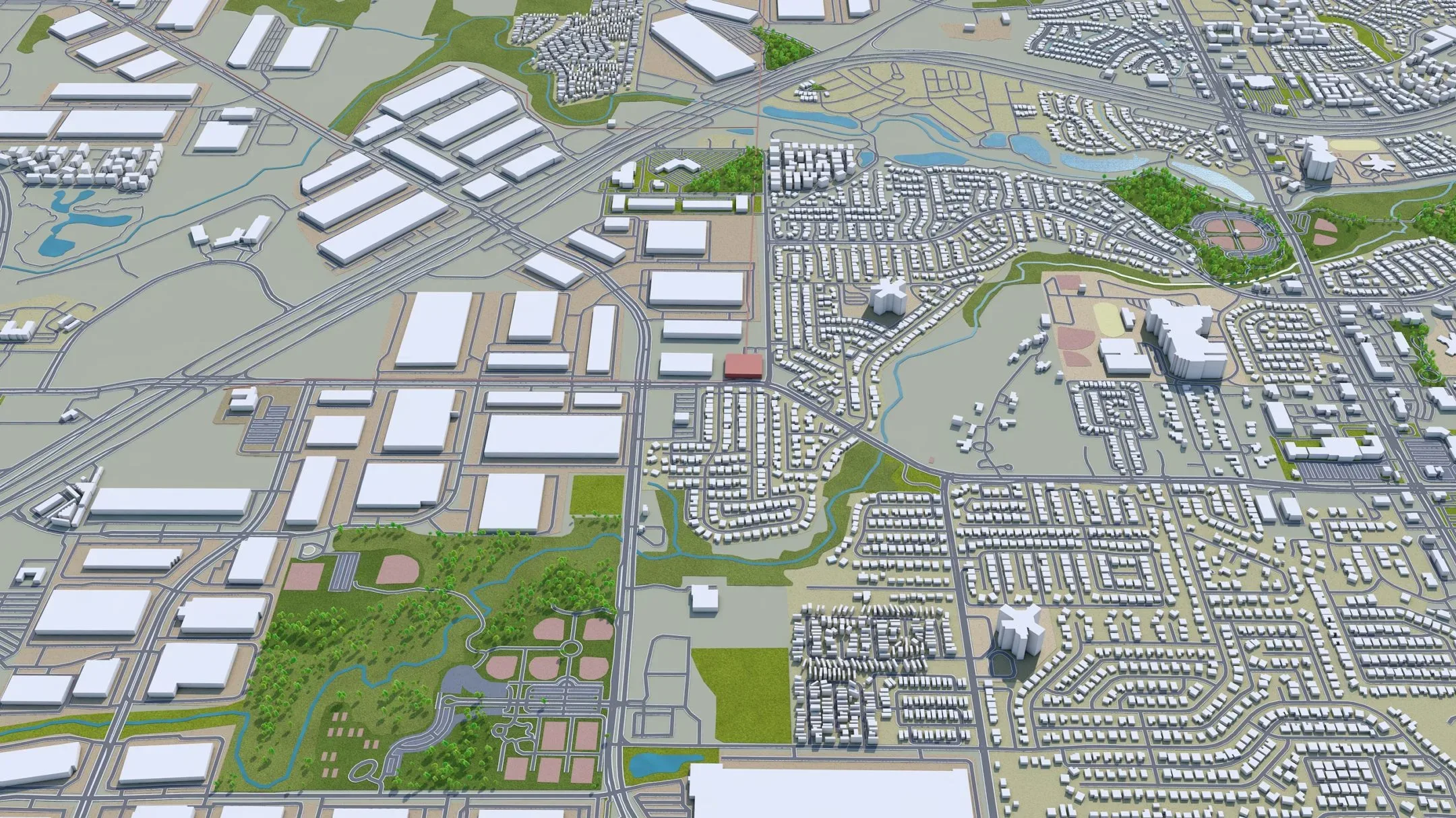 Lewisville city Texas USA 3d model 25km