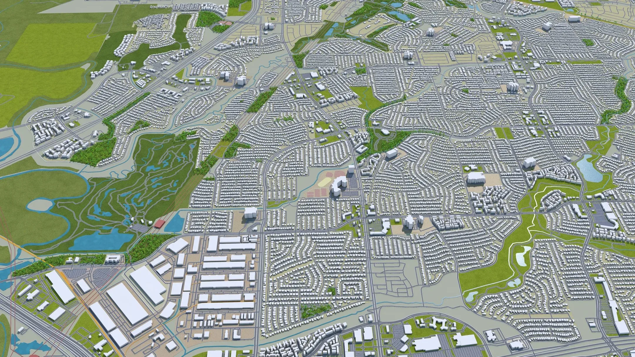 Lewisville city Texas USA 3d model 25km