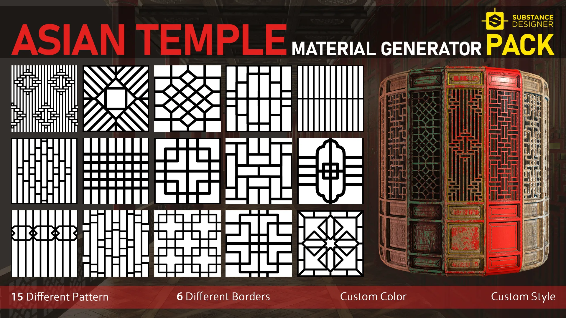 Asian Temple PBR Material Generator