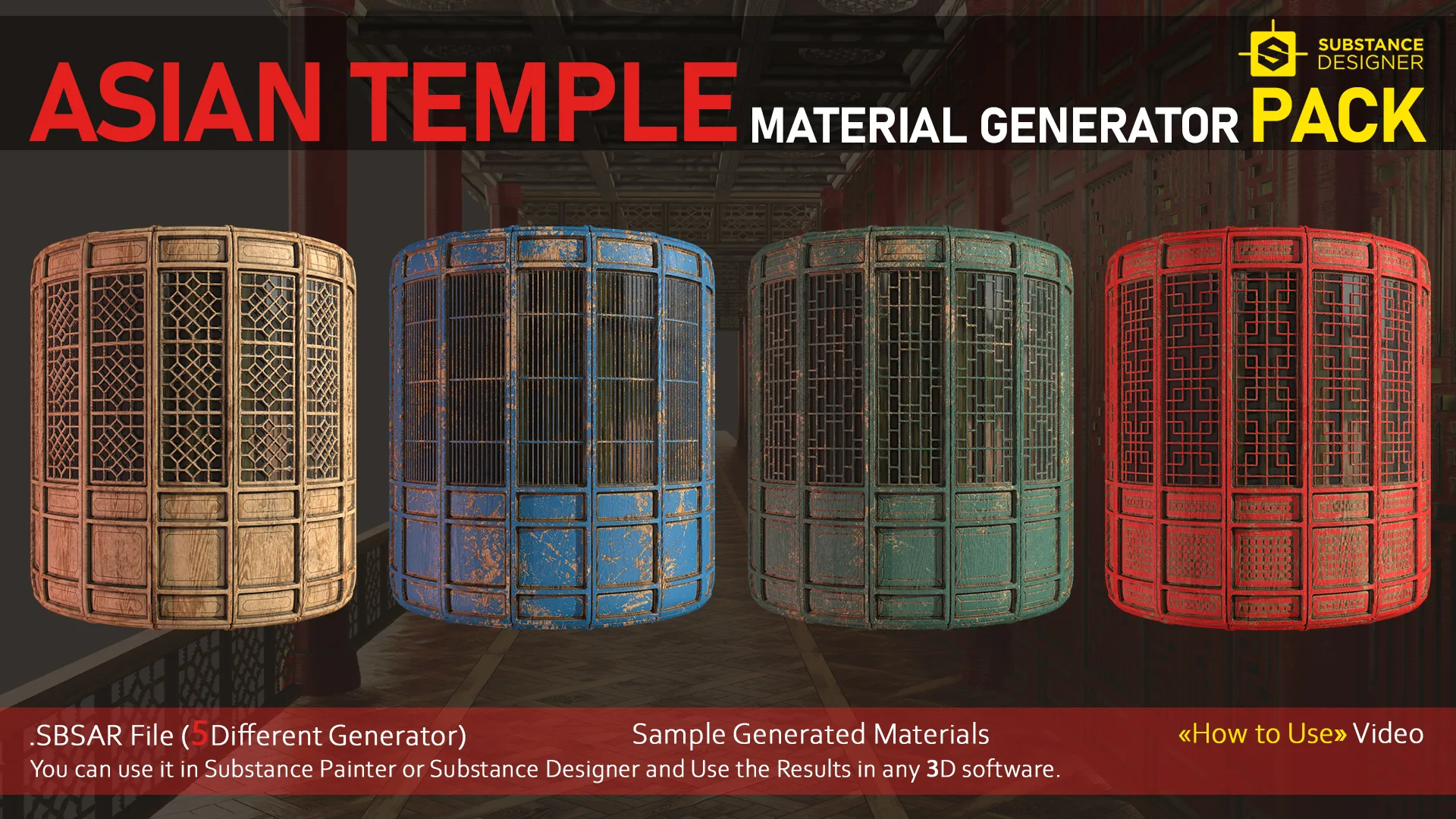 Asian Temple PBR Material Generator