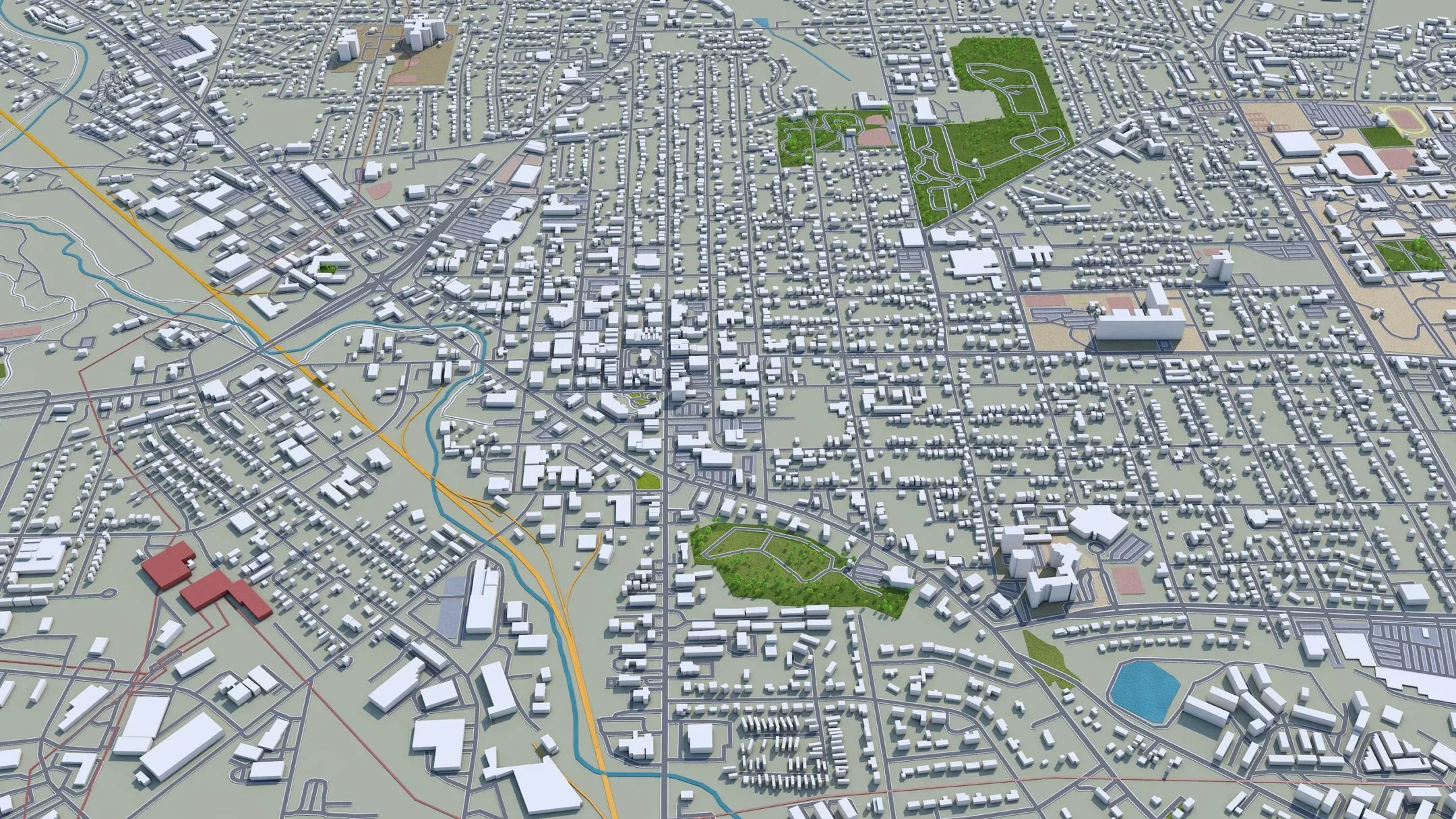 Murfreesboro city Tennessee USA 3d model 30km