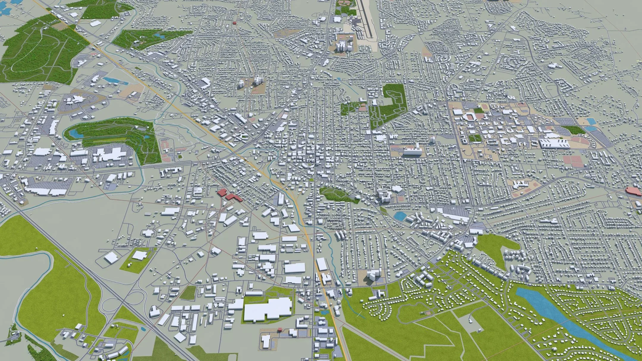 Murfreesboro city Tennessee USA 3d model 30km