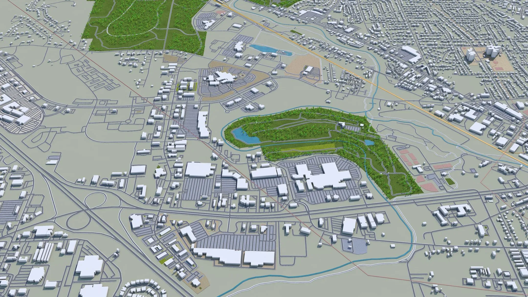 Murfreesboro city Tennessee USA 3d model 30km