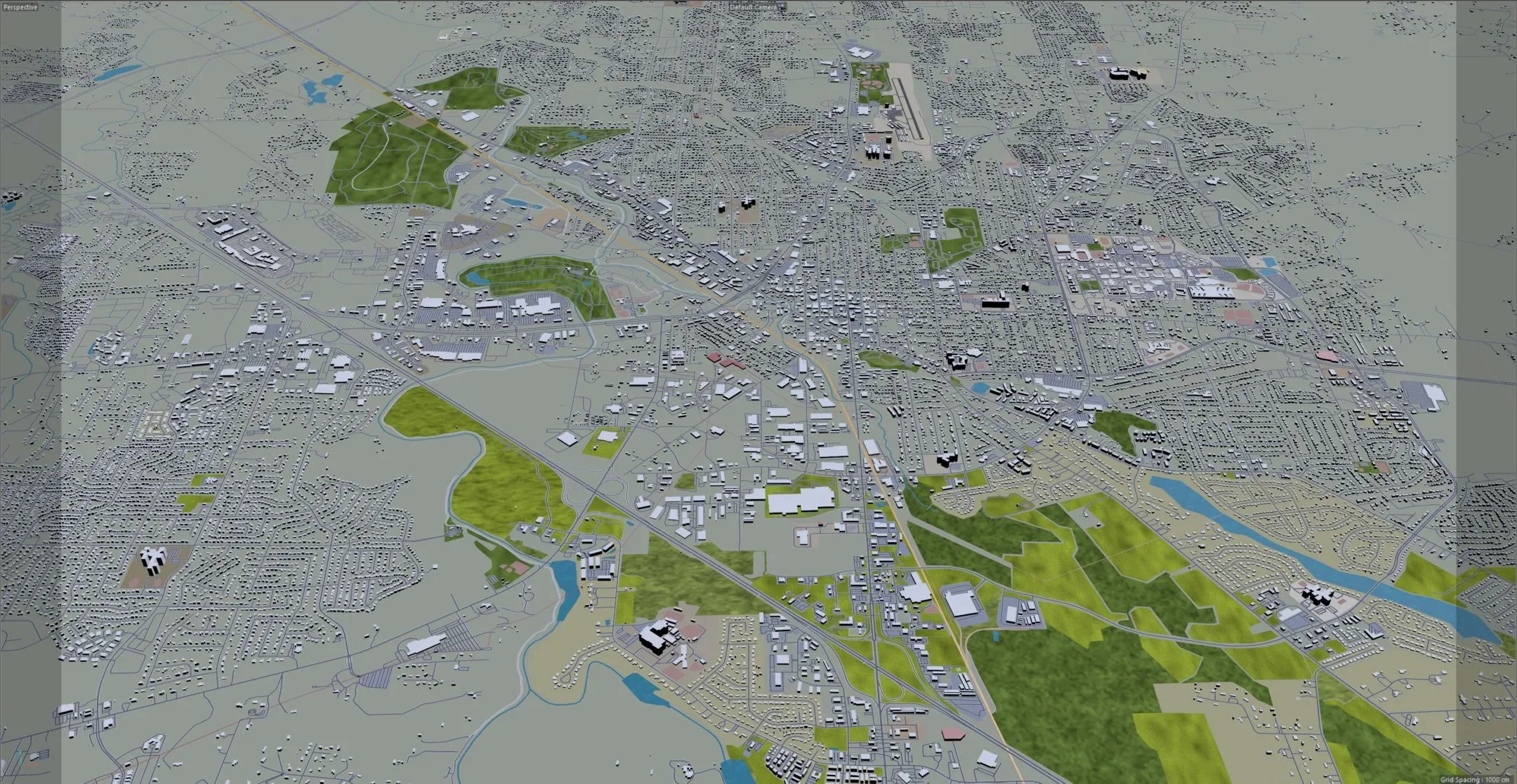 Murfreesboro city Tennessee USA 3d model 30km