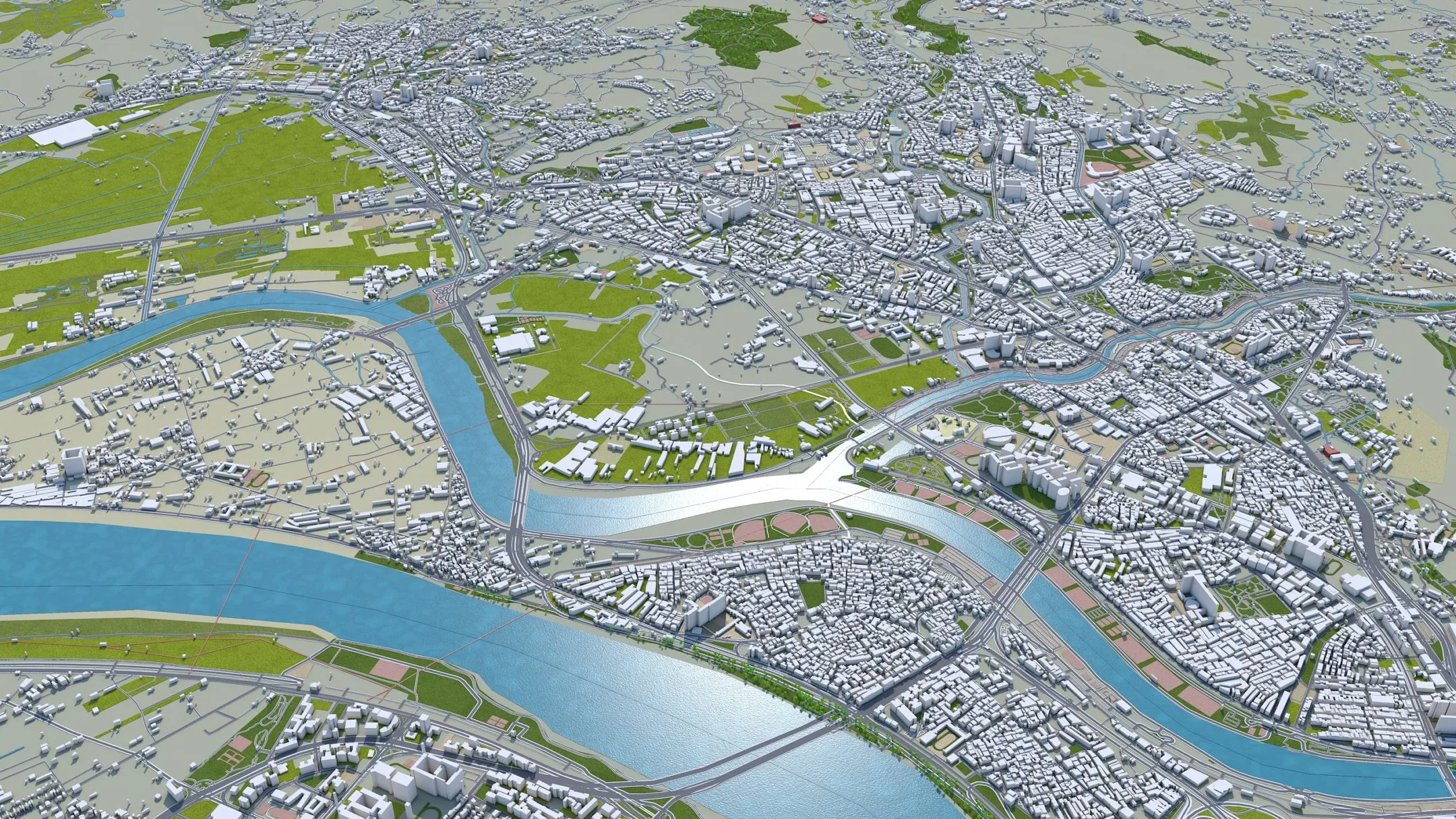 New Taipei city Taiwan 3d model 80 km