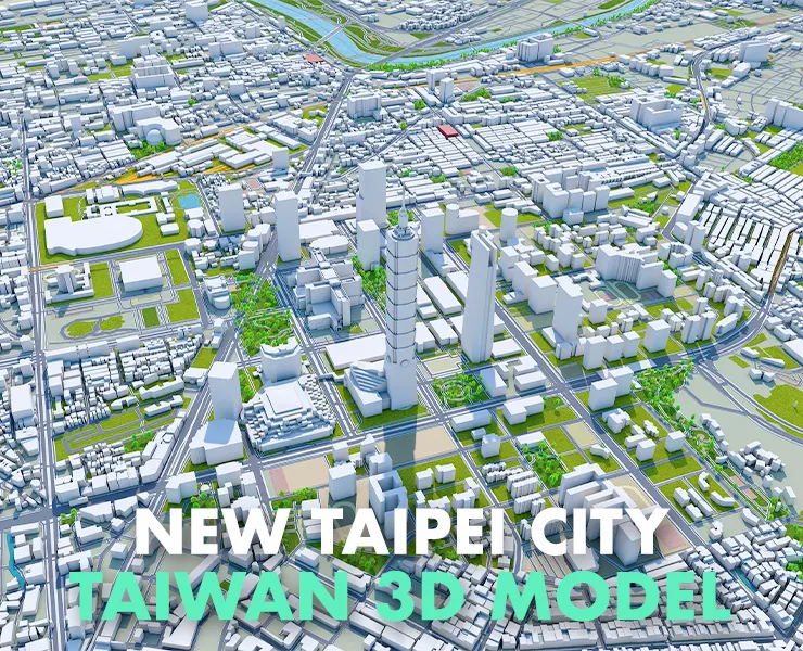 New Taipei city Taiwan 3d model 80 km