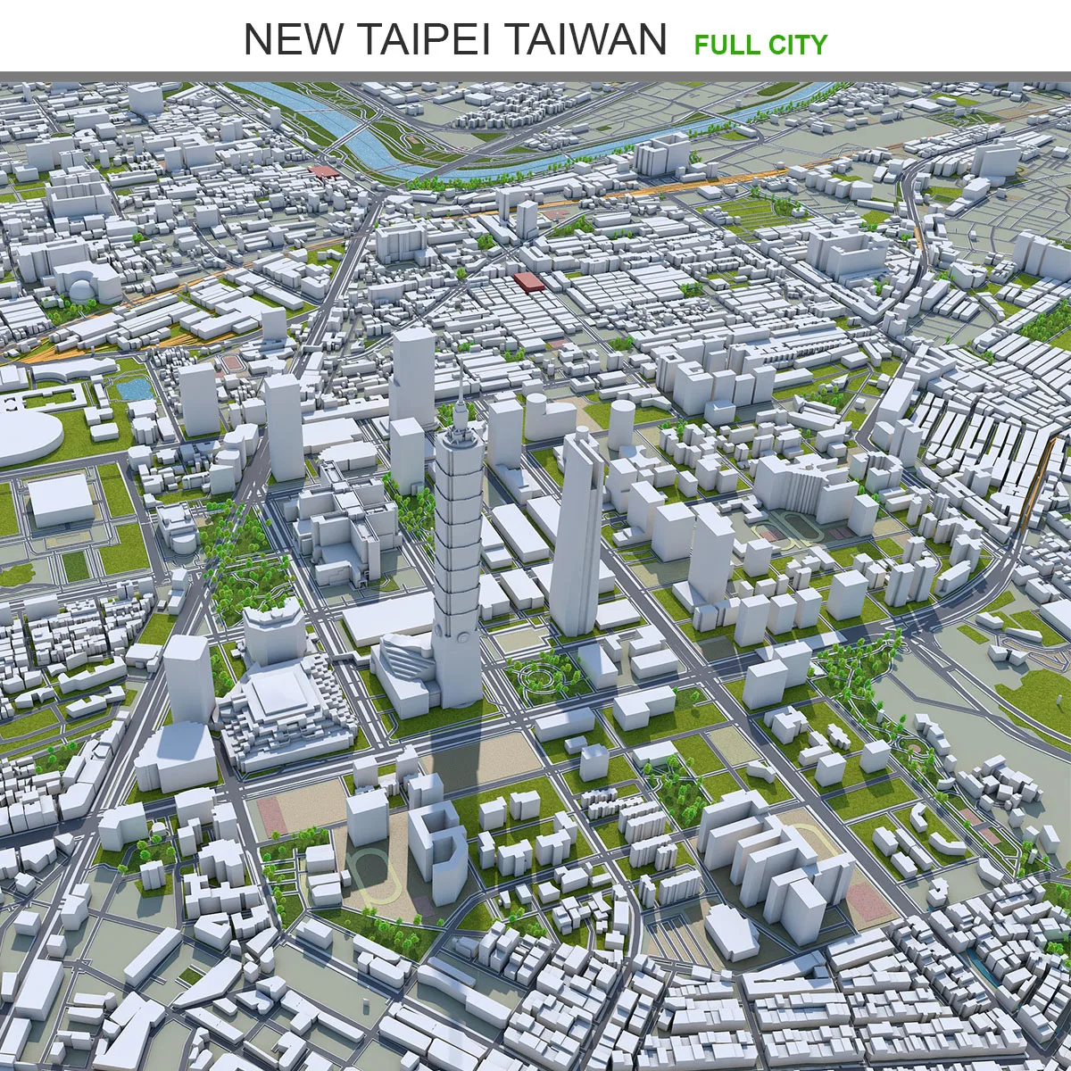 New Taipei city Taiwan 3d model 80 km