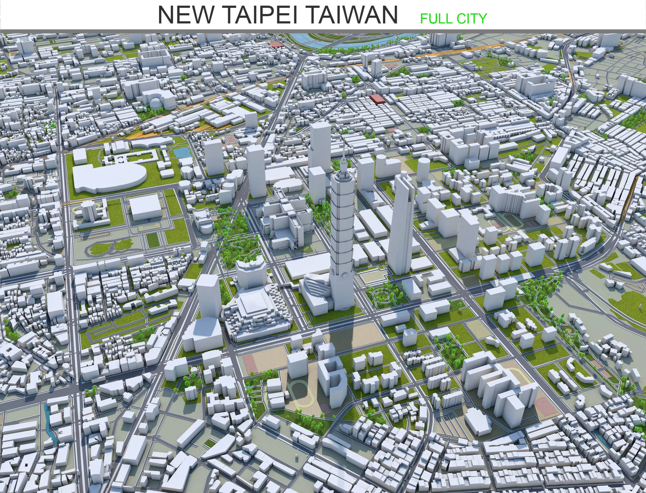 New Taipei city Taiwan 3d model 80 km