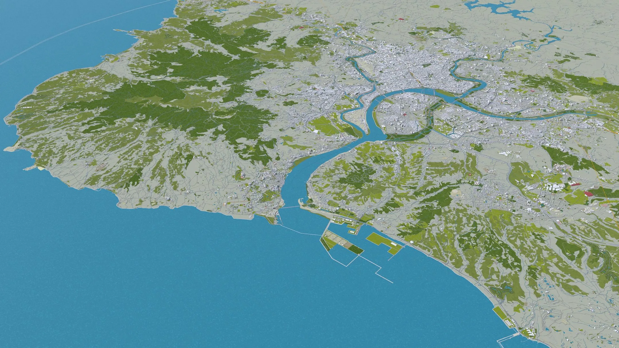 New Taipei city Taiwan 3d model 80 km