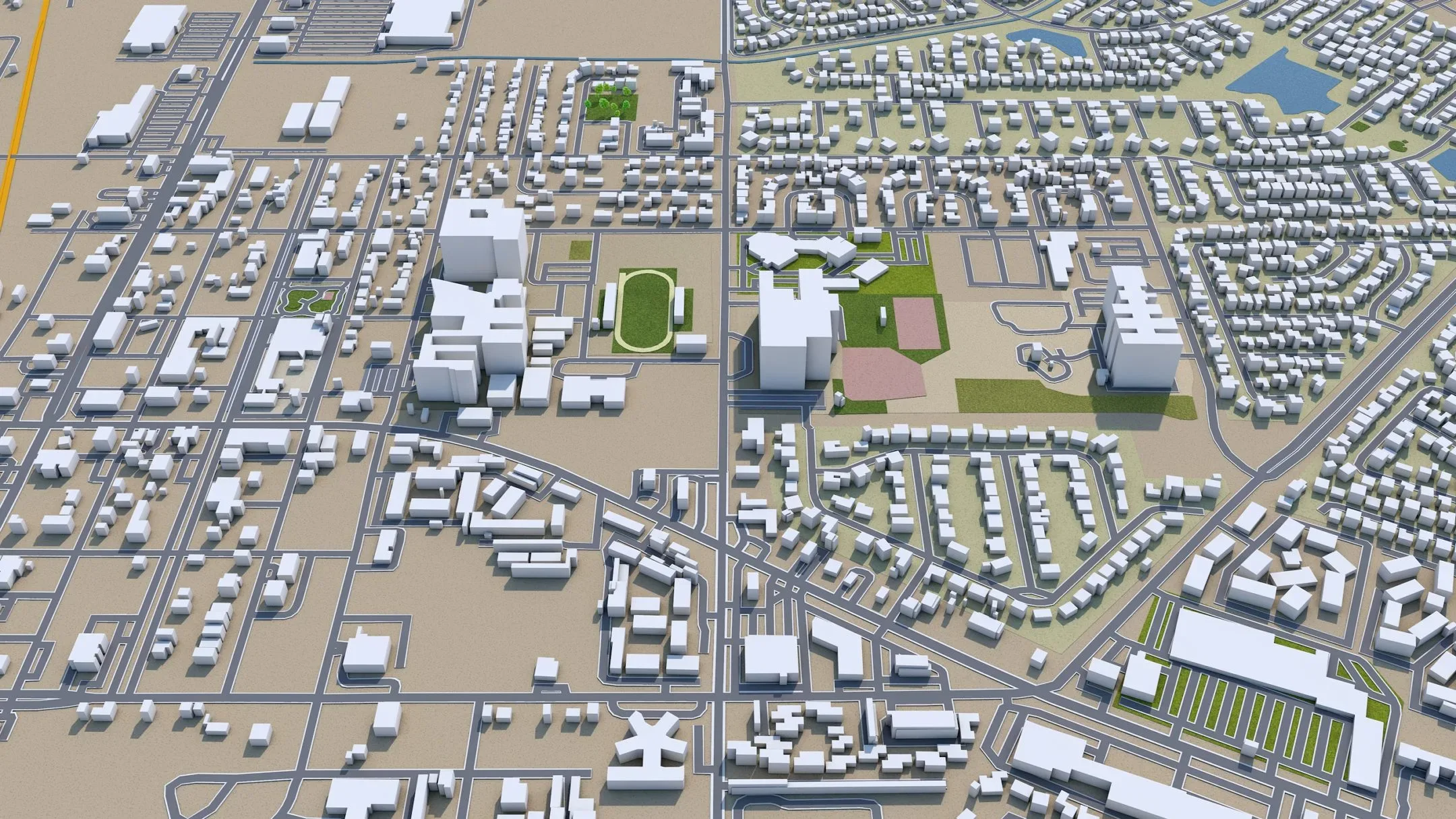 Pearland city Texas USA 3d model 30km