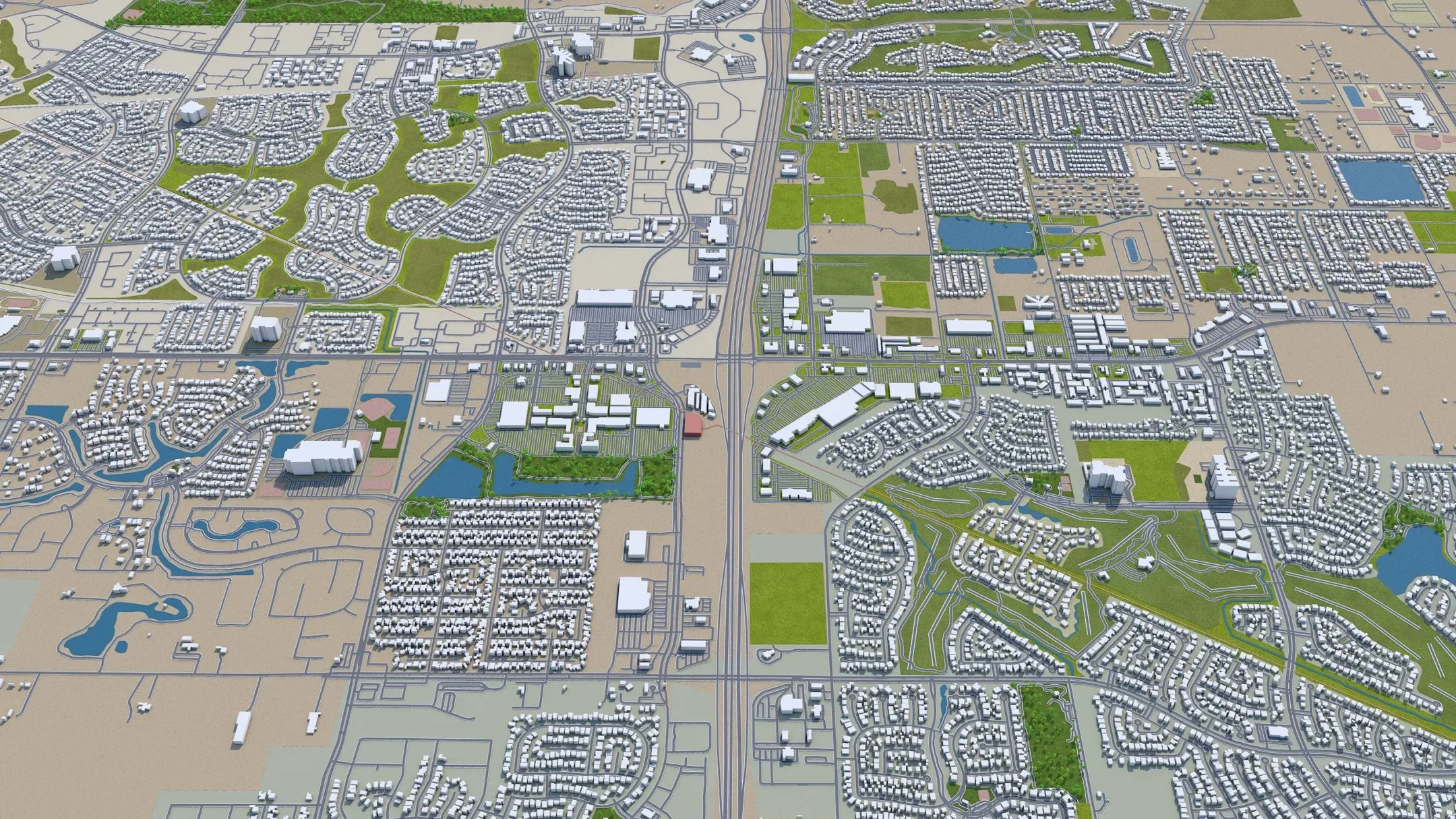 Pearland city Texas USA 3d model 30km