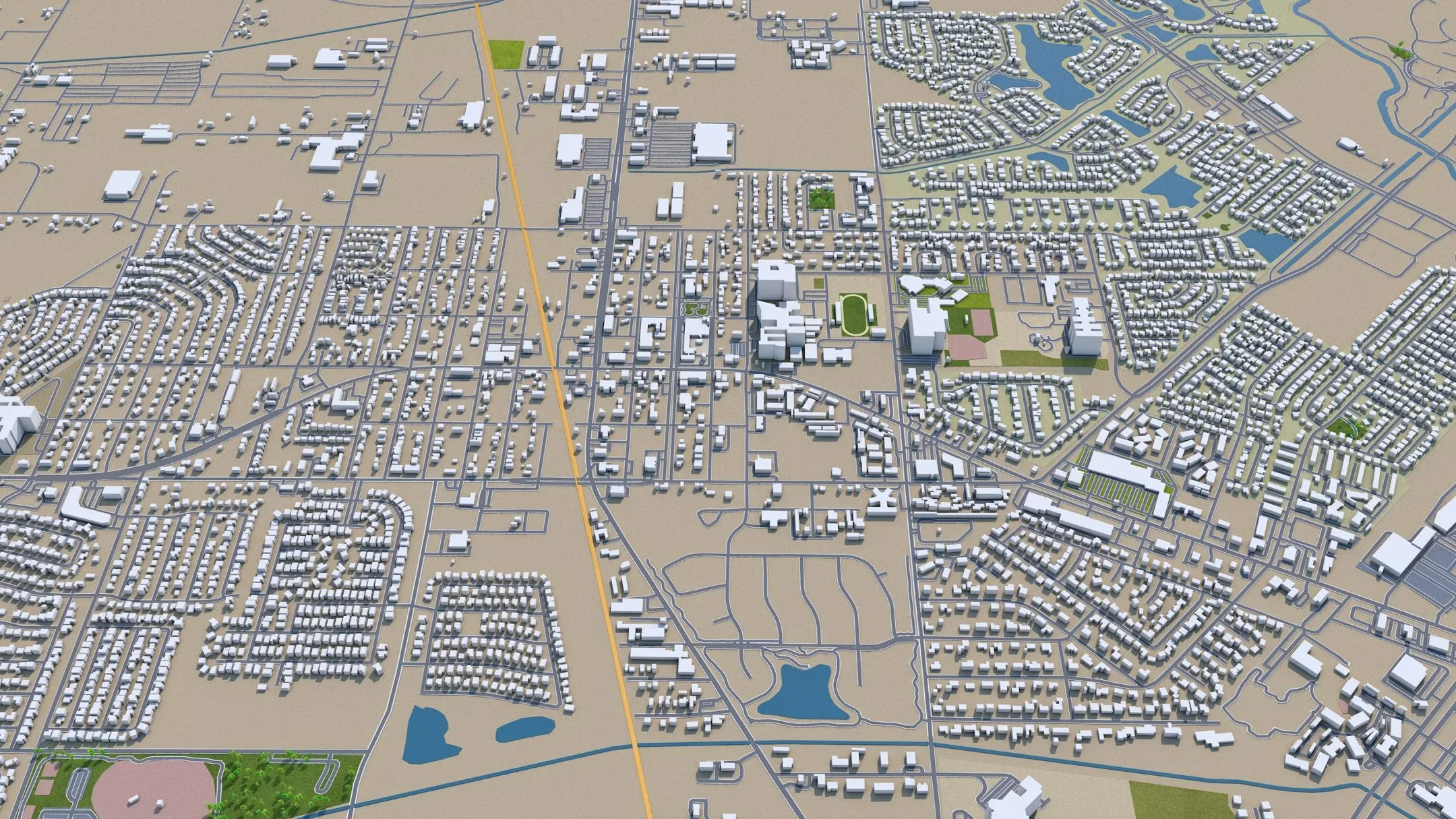 Pearland city Texas USA 3d model 30km