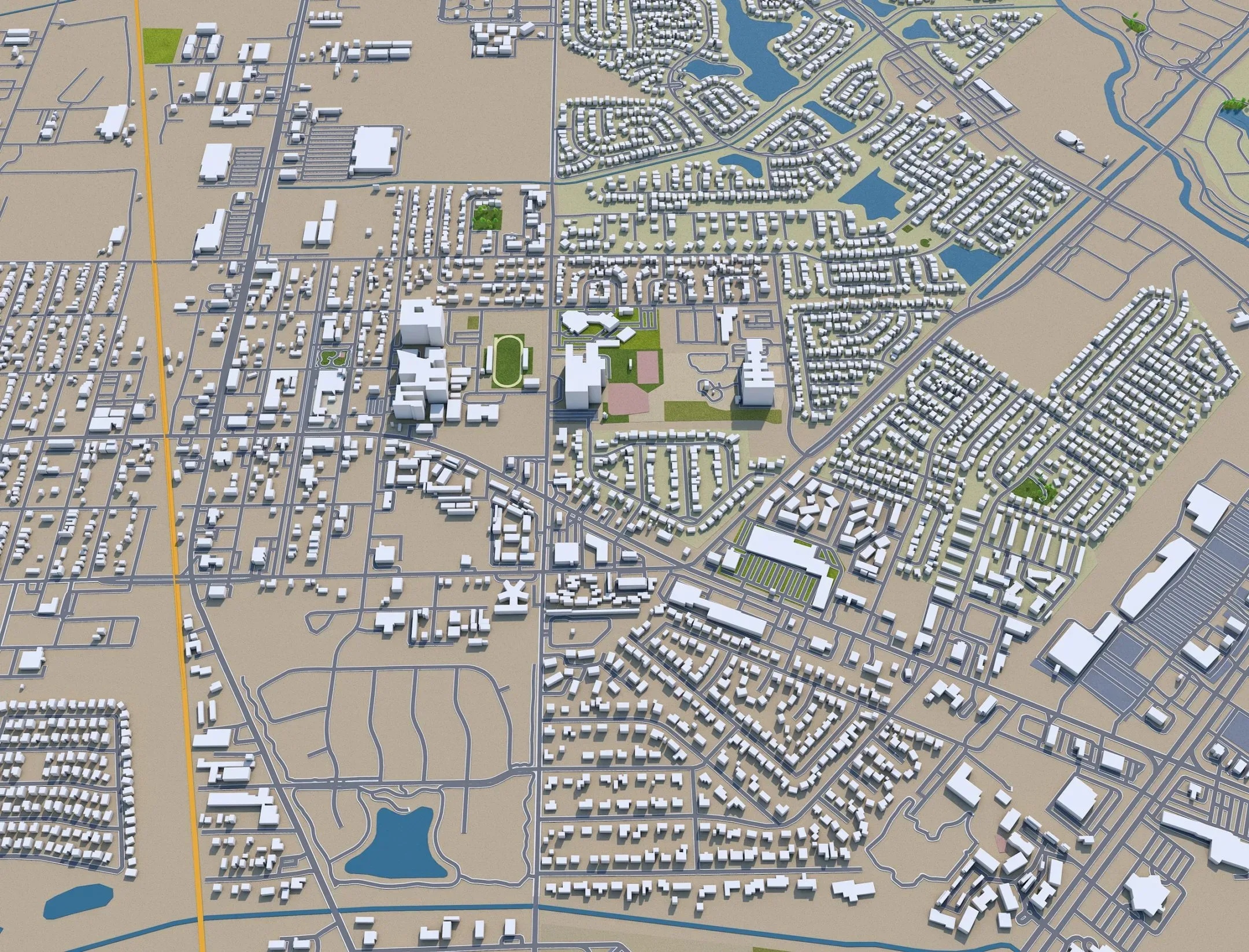 Pearland city Texas USA 3d model 30km