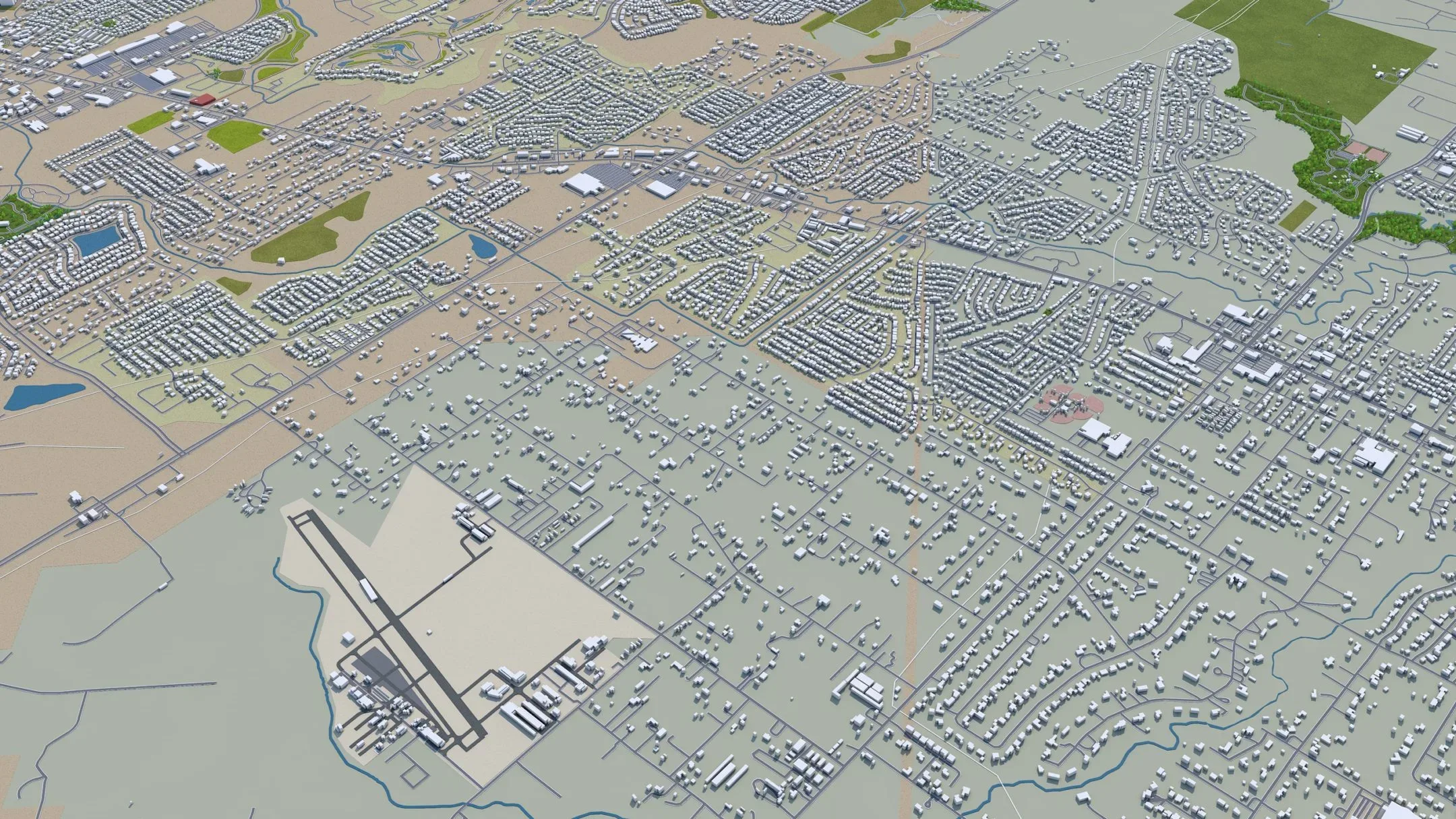 Pearland city Texas USA 3d model 30km