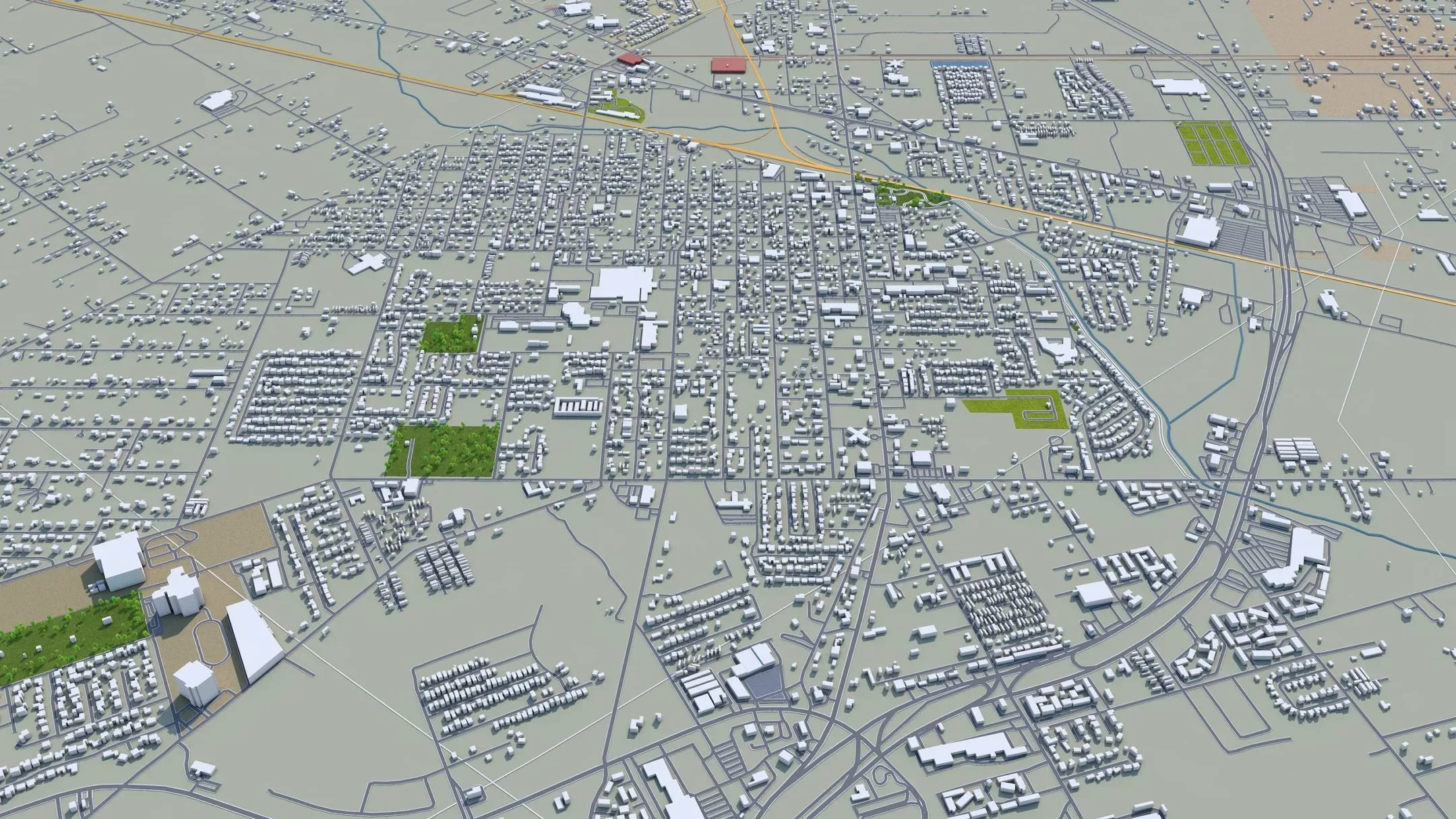 Pearland city Texas USA 3d model 30km