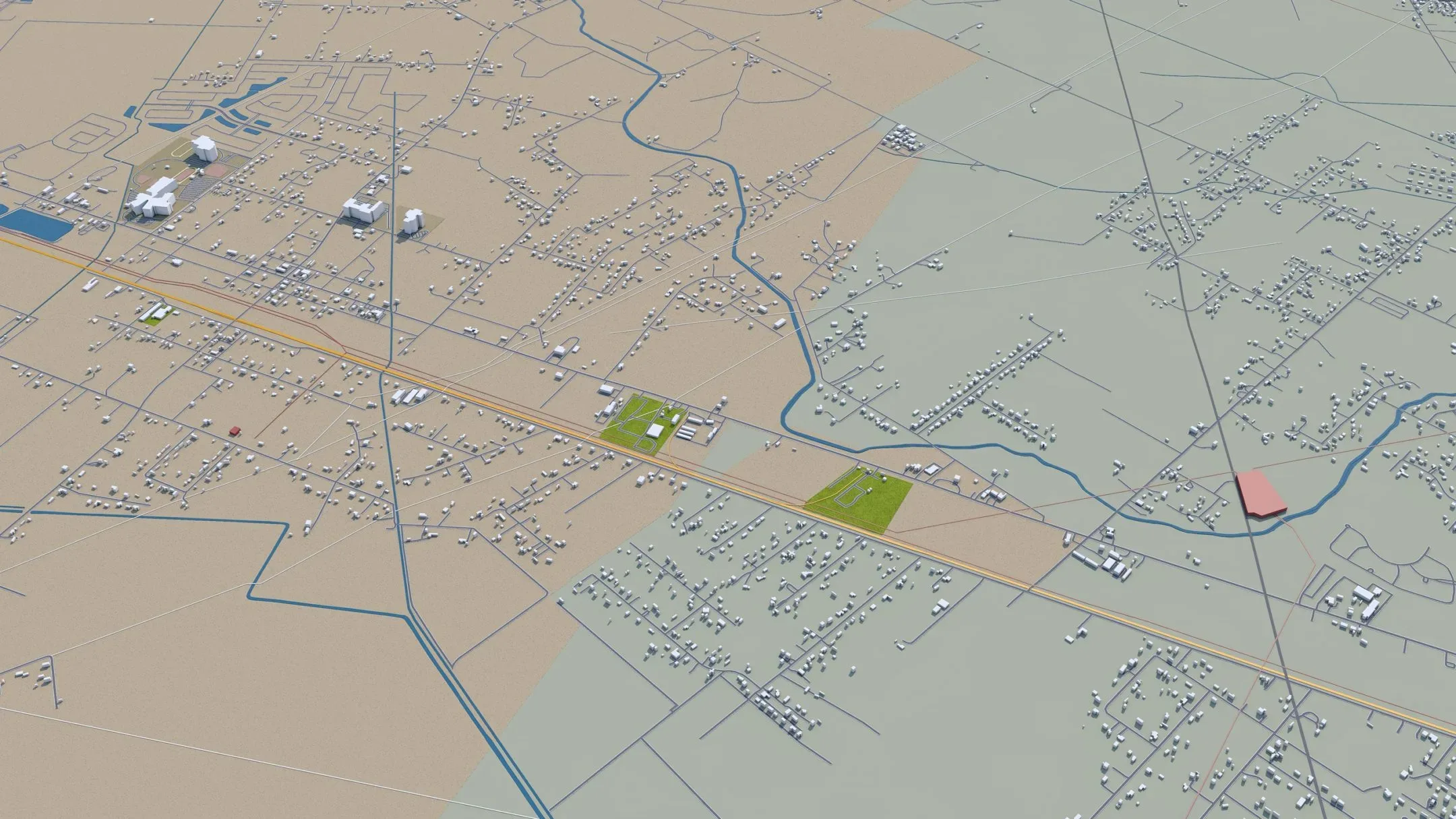 Pearland city Texas USA 3d model 30km