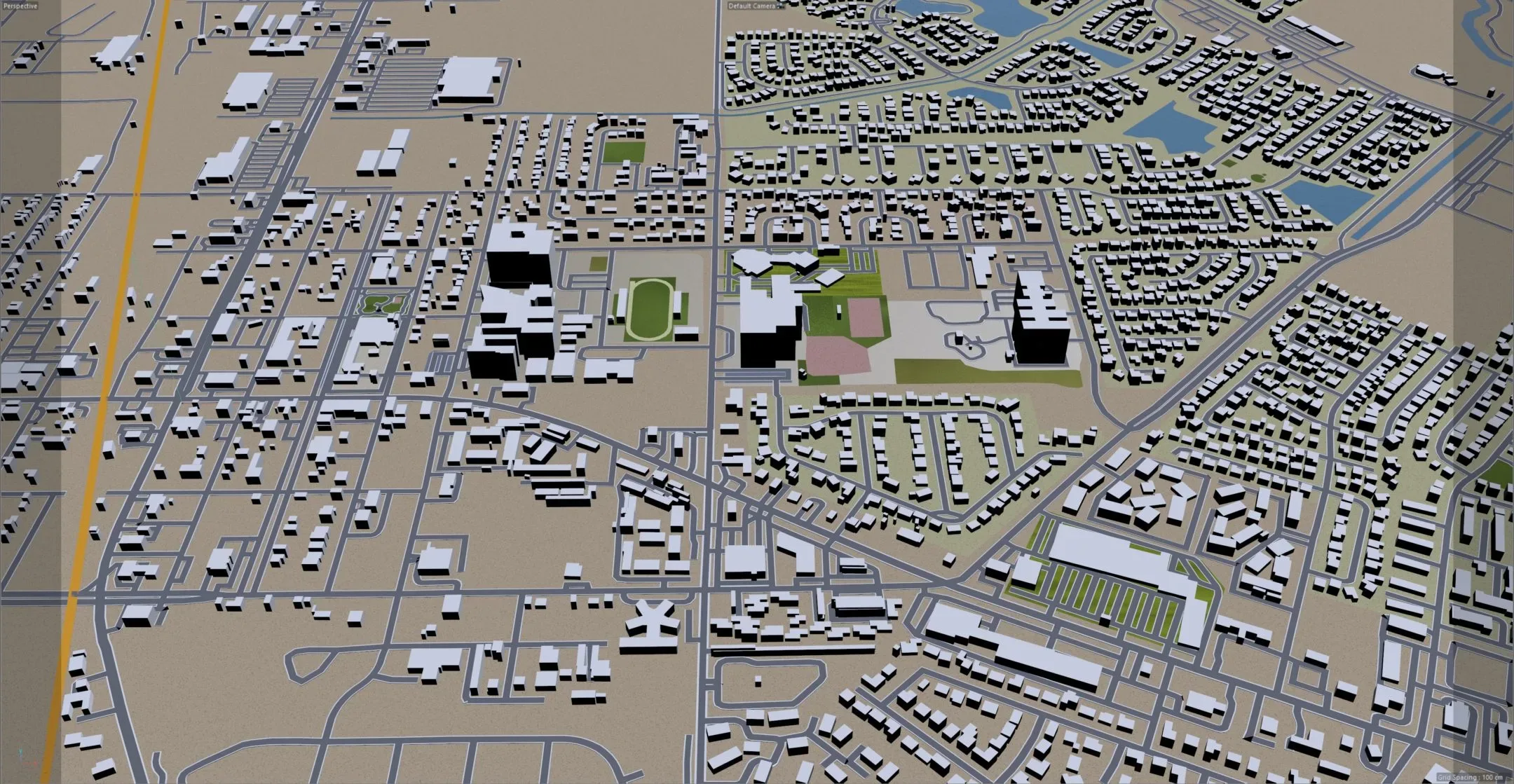 Pearland city Texas USA 3d model 30km