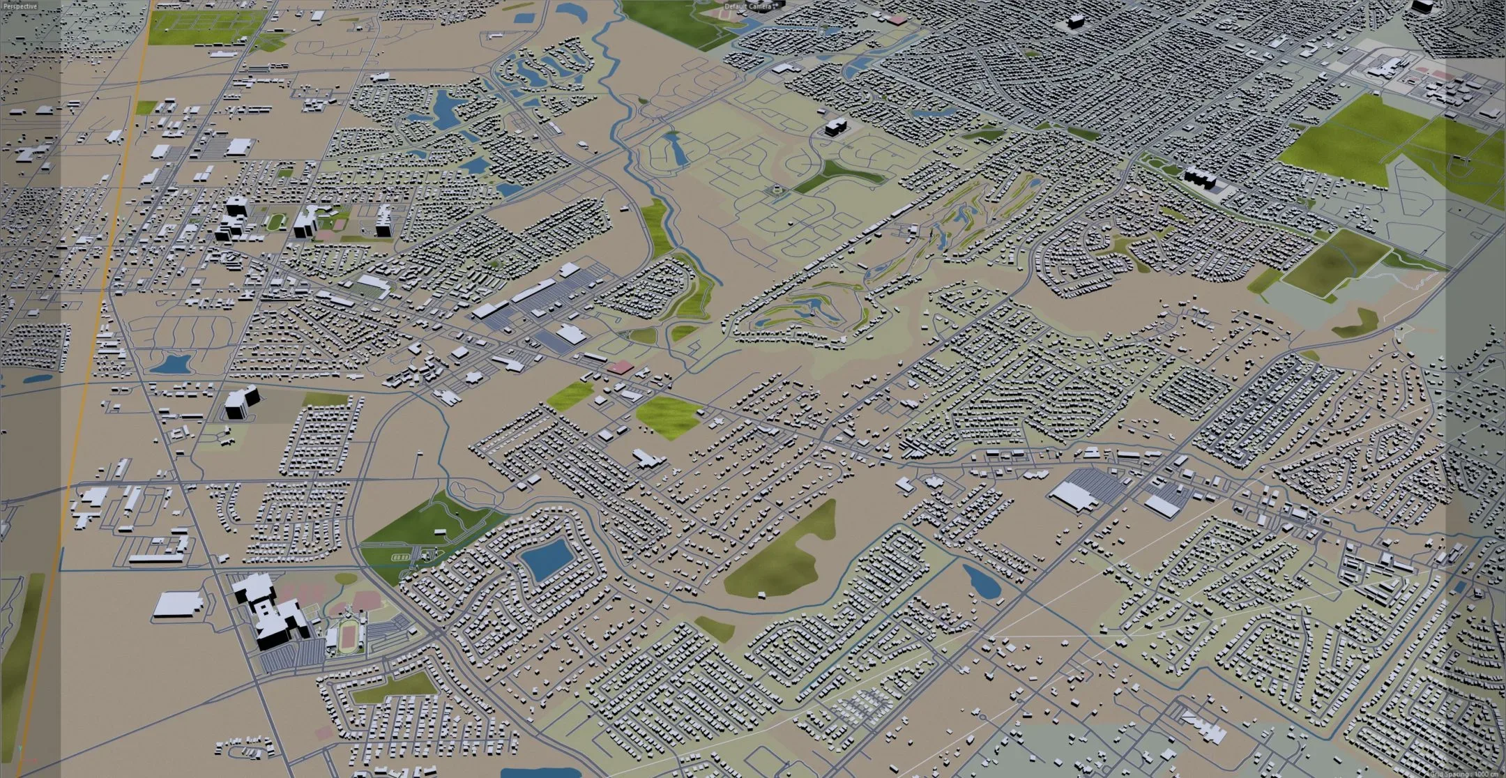 Pearland city Texas USA 3d model 30km