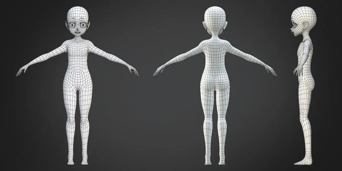 Customize Child Base Mesh-Anime Style