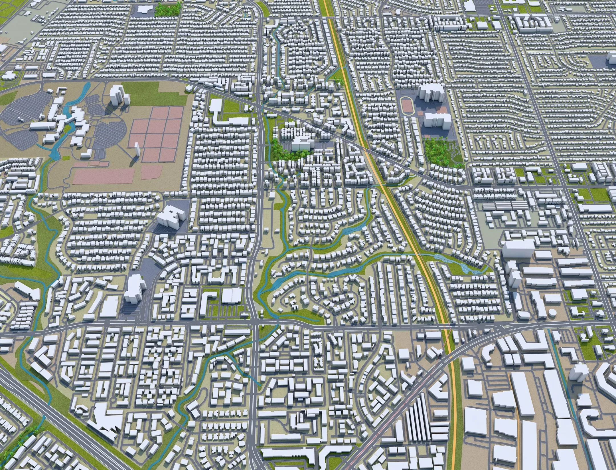 Richardson city Texas USA 3d model 25km