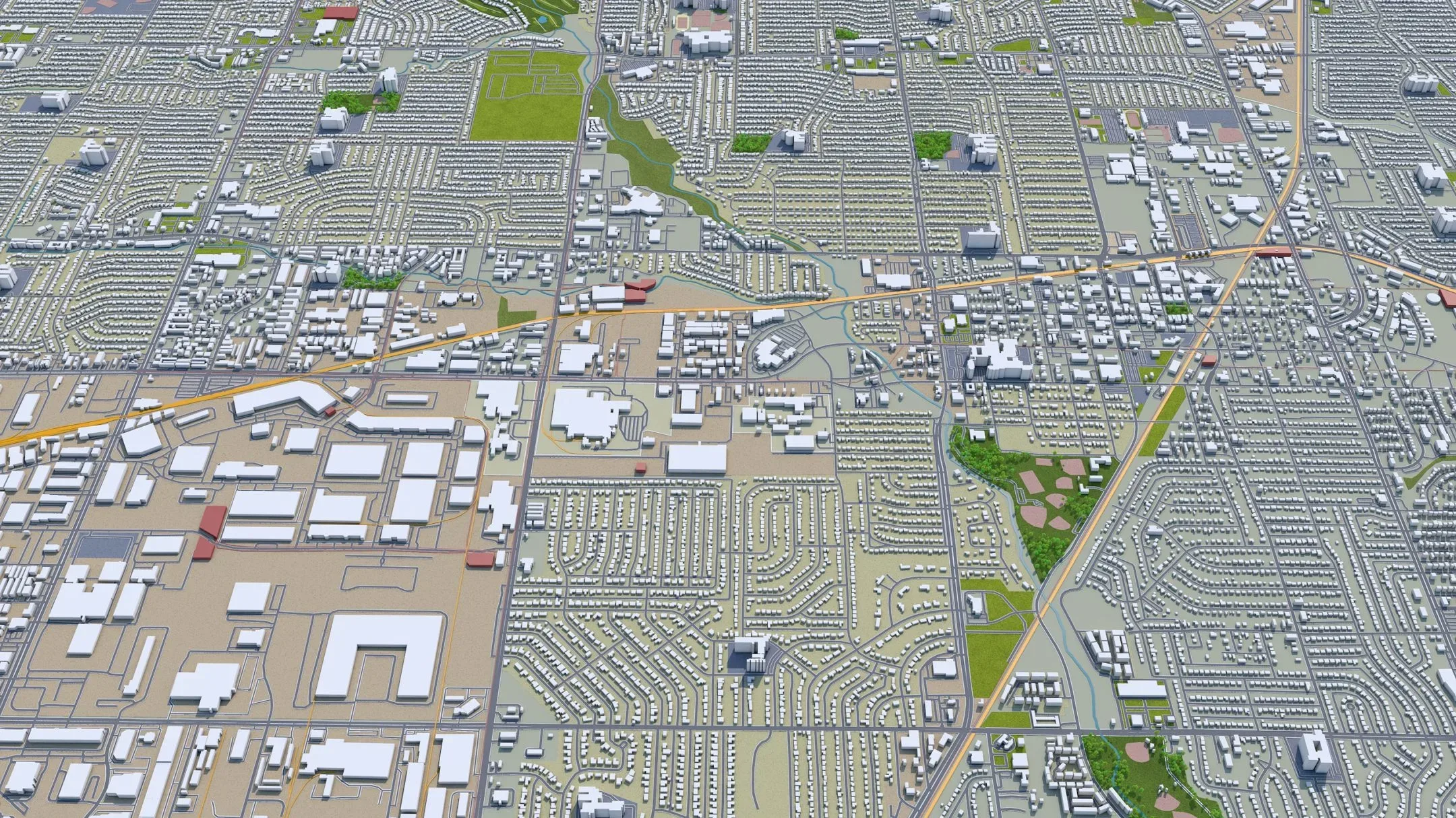 Richardson city Texas USA 3d model 25km