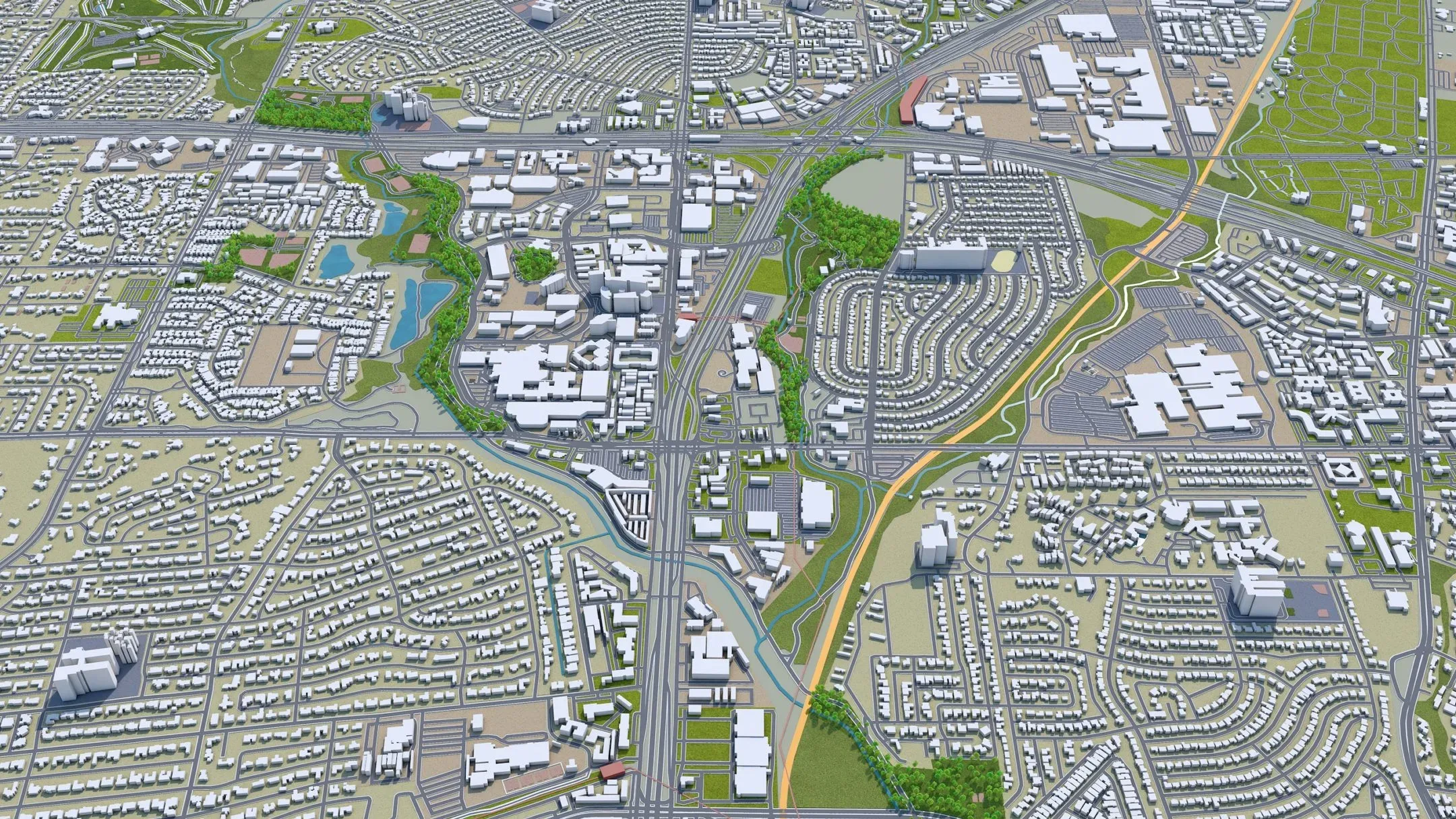 Richardson city Texas USA 3d model 25km