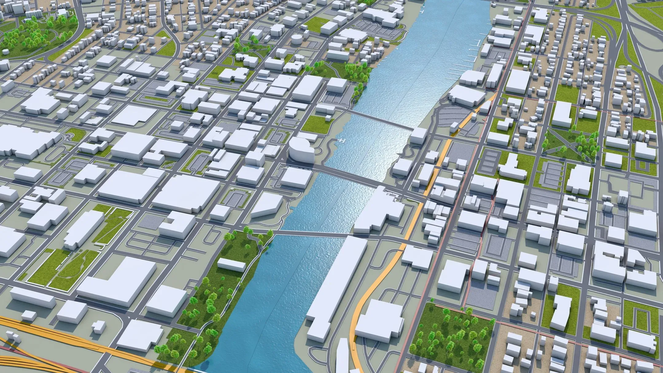 Rockford city Illinois USA 3d model 35km