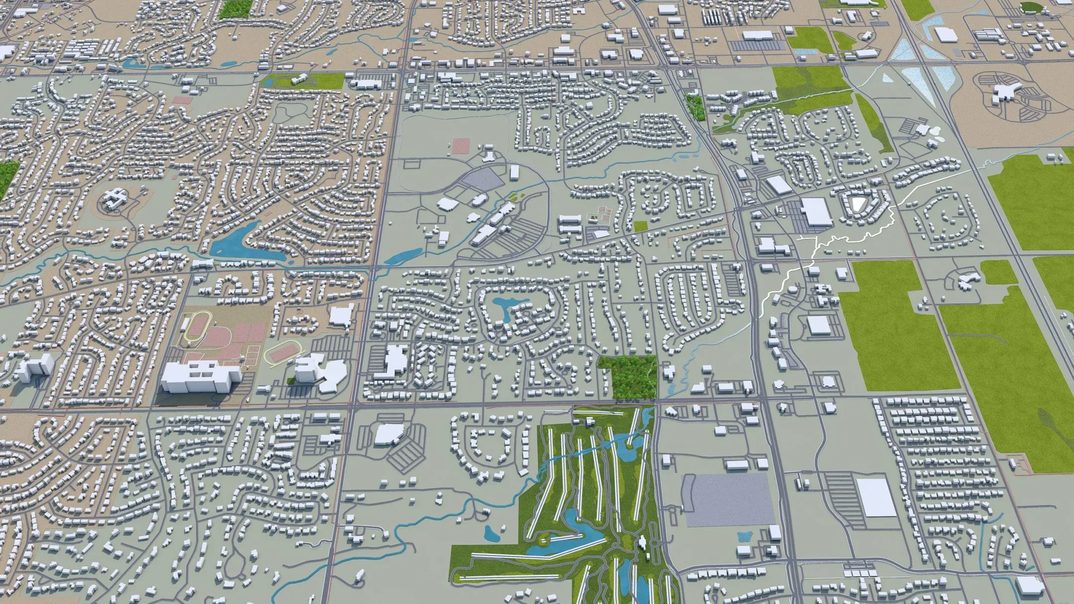 Rockford city Illinois USA 3d model 35km