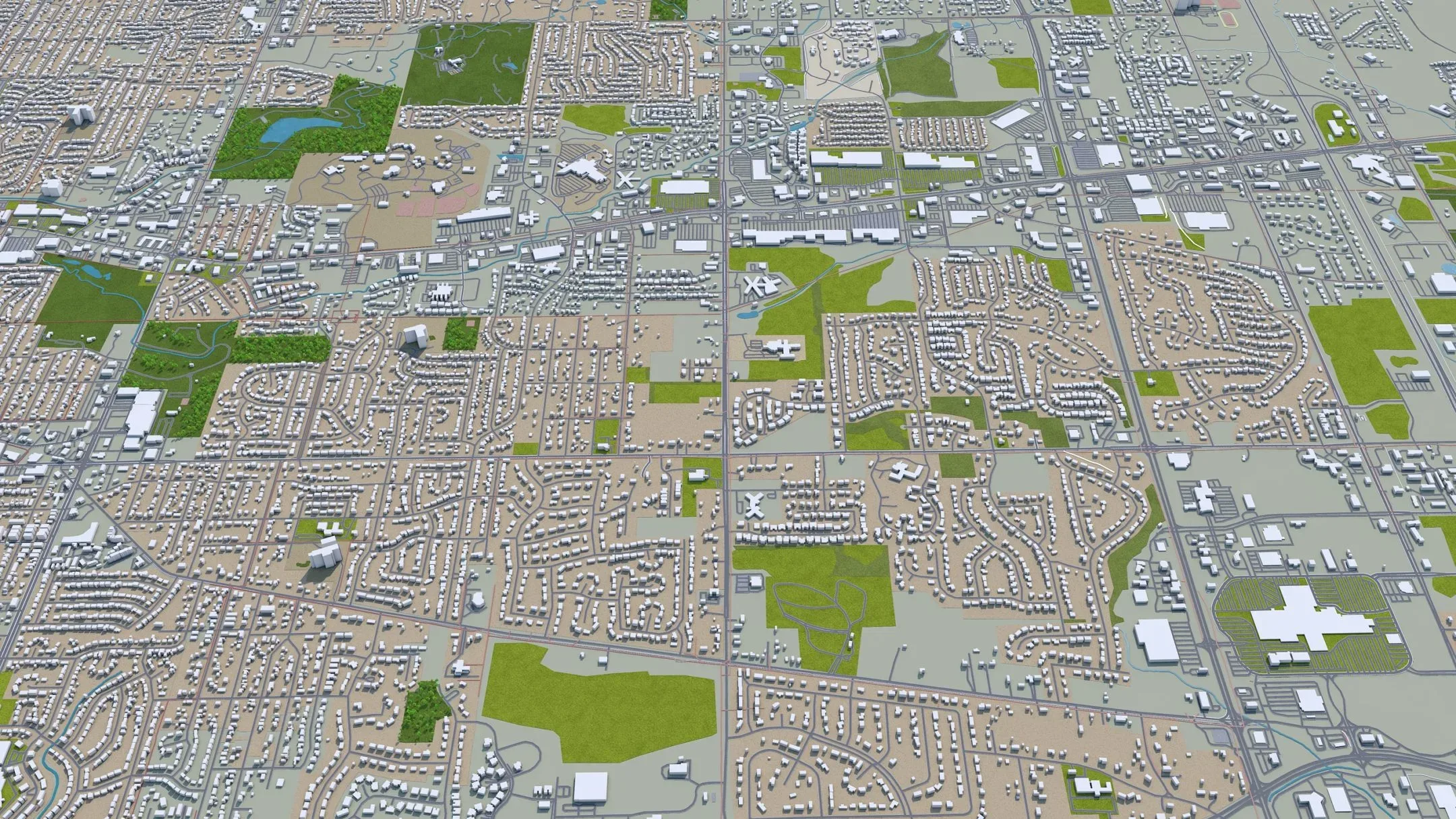 Rockford city Illinois USA 3d model 35km