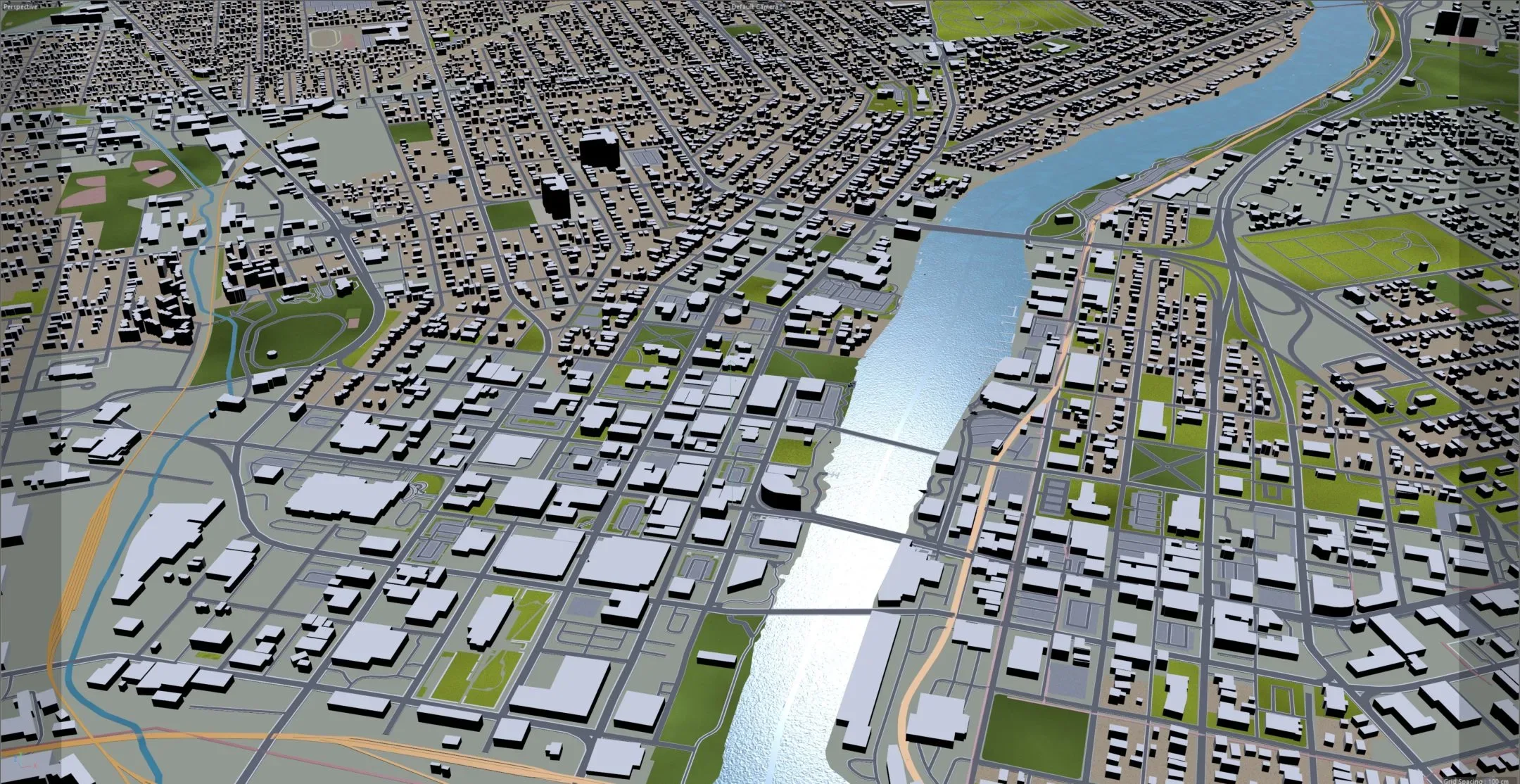 Rockford city Illinois USA 3d model 35km