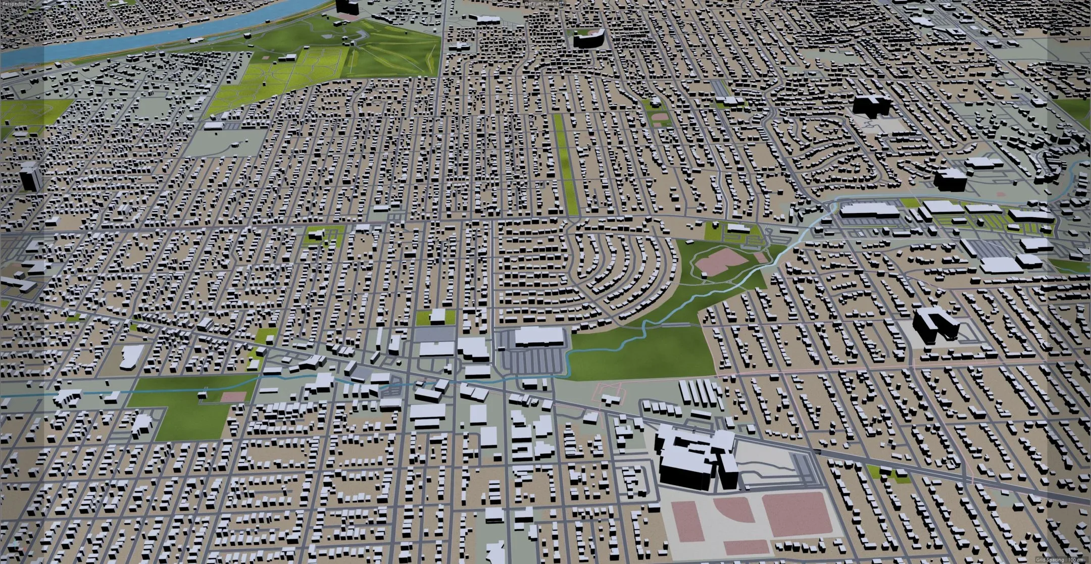 Rockford city Illinois USA 3d model 35km