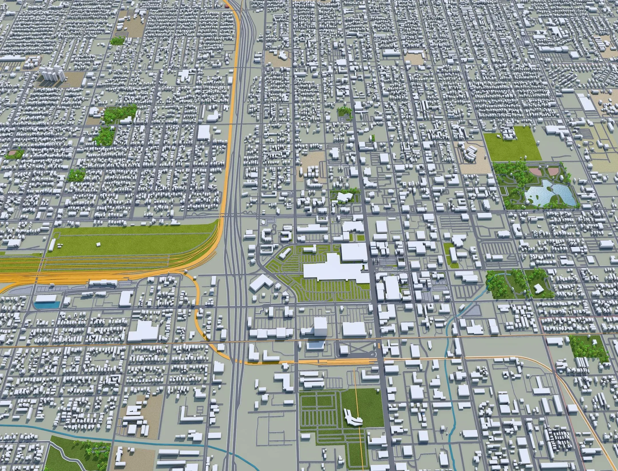 San Bernardino city California USA 3d model 40km