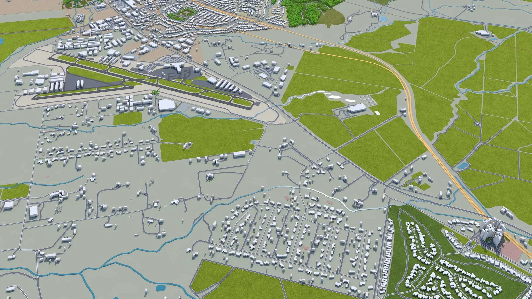 San Luis Obispo city California USA 3d model 20km
