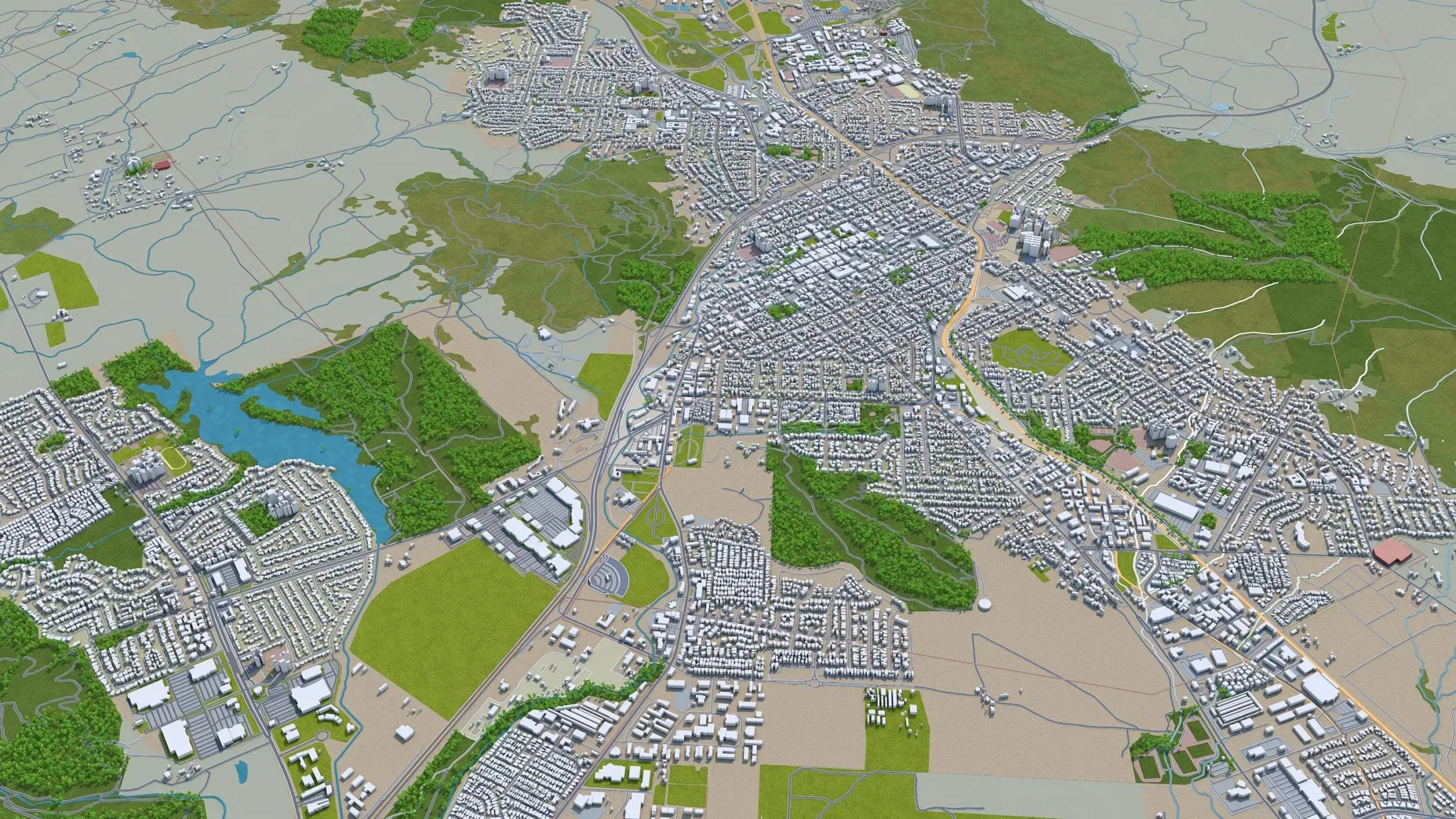 San Luis Obispo city California USA 3d model 20km
