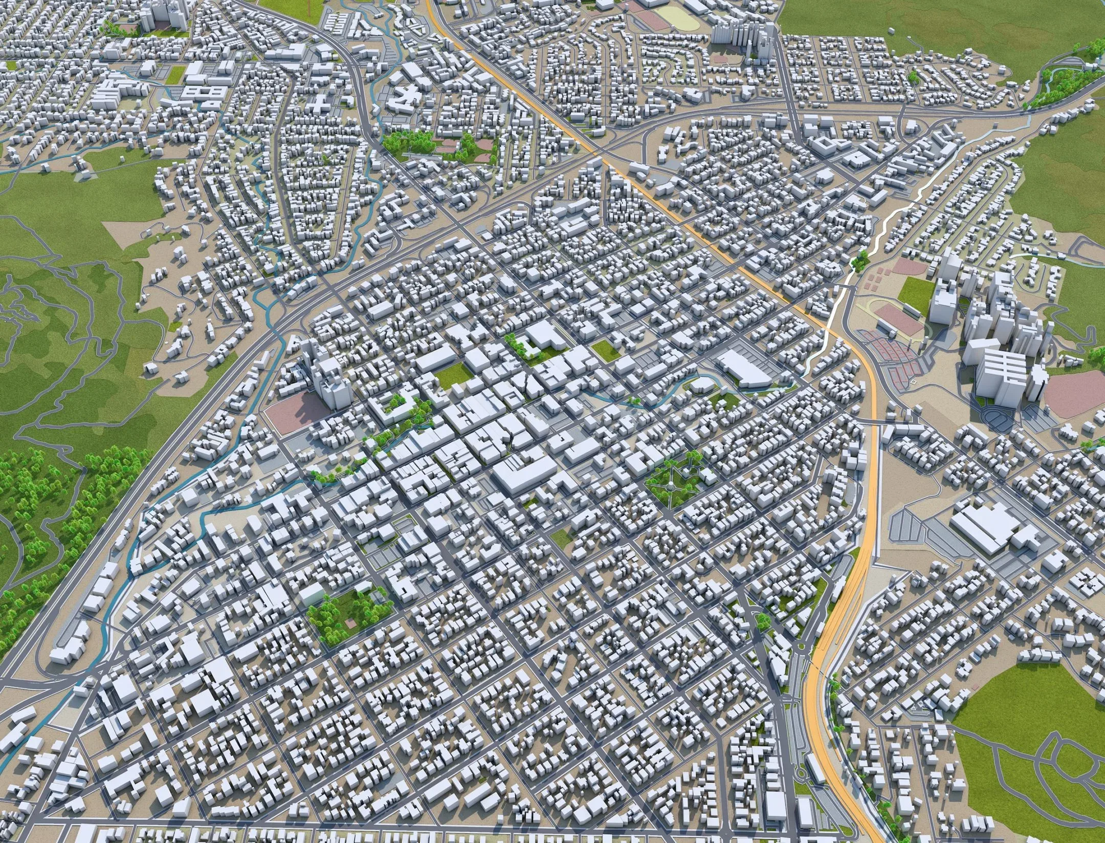 San Luis Obispo city California USA 3d model 20km