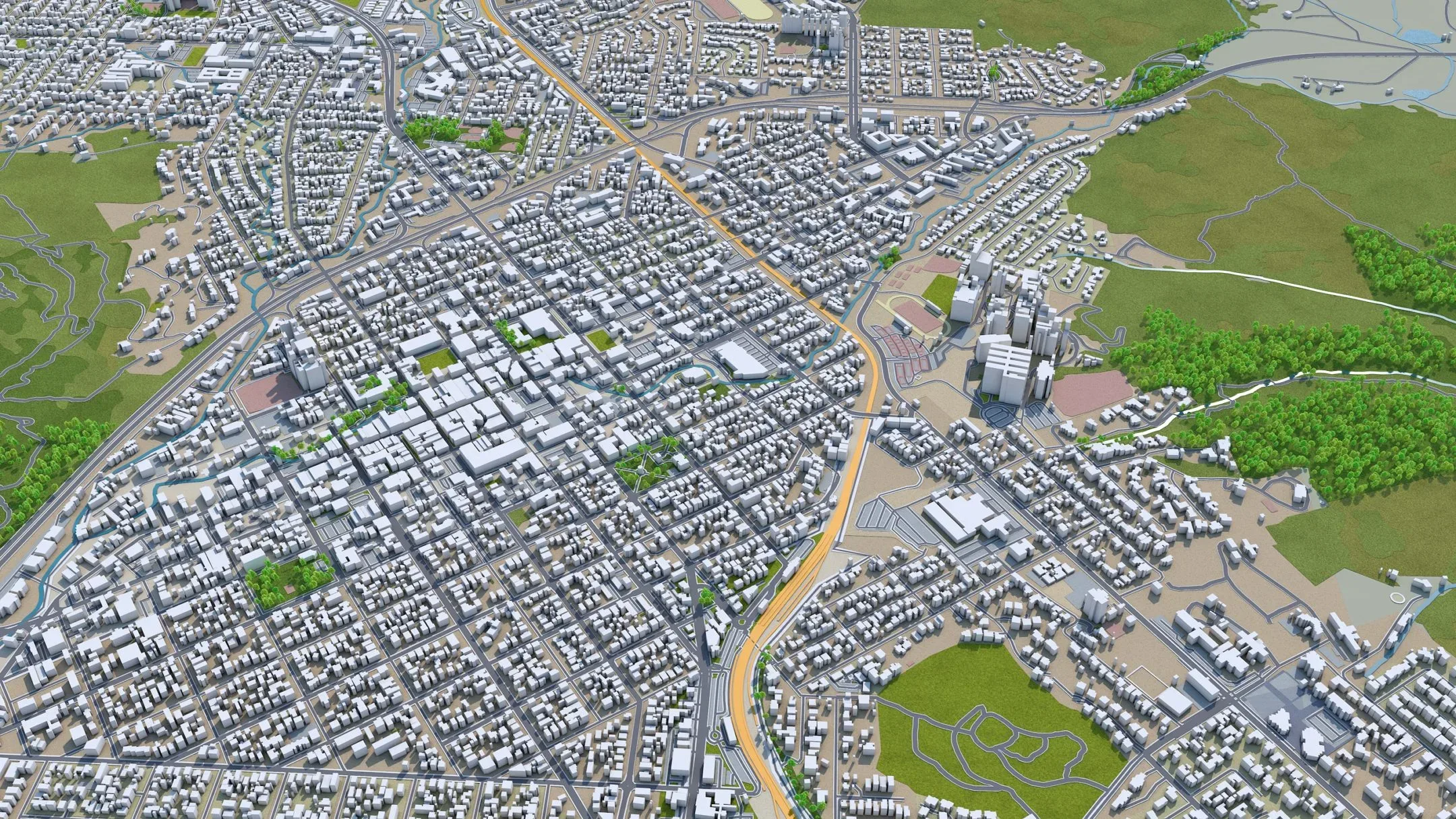 San Luis Obispo city California USA 3d model 20km