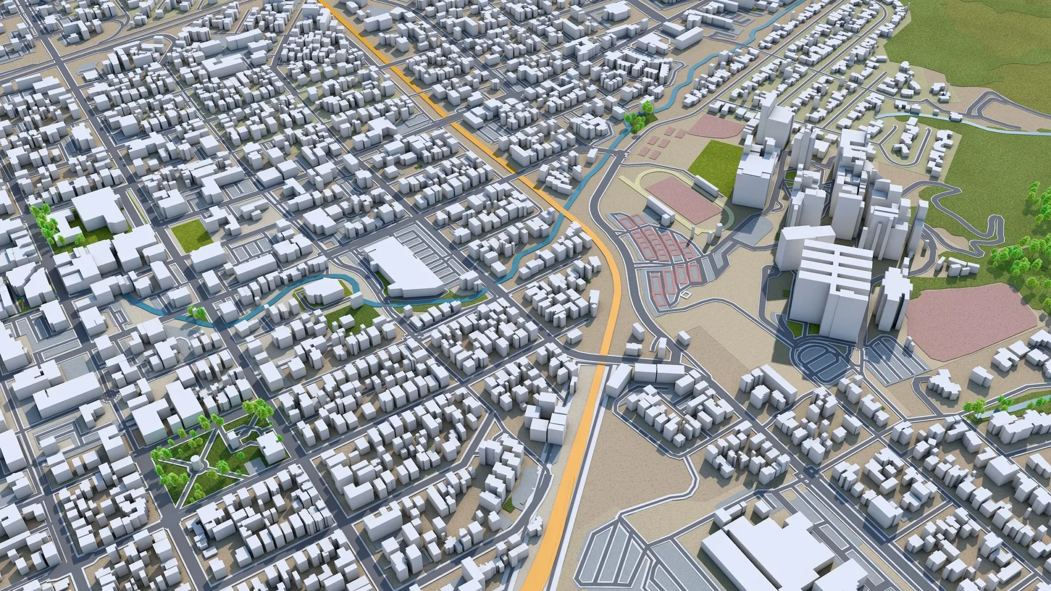 San Luis Obispo city California USA 3d model 20km
