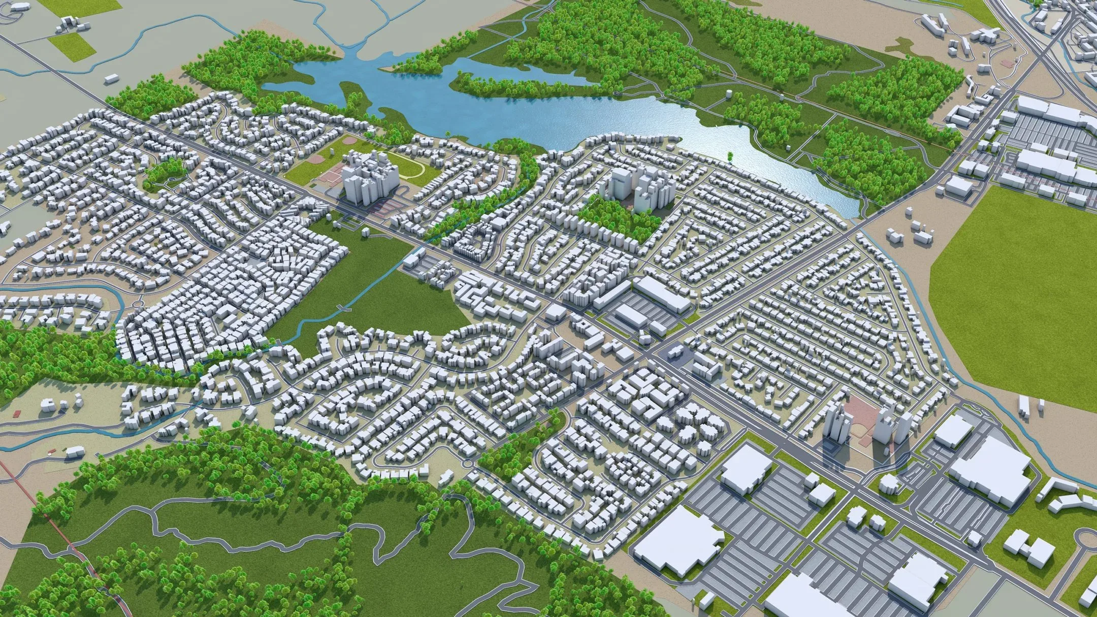 San Luis Obispo city California USA 3d model 20km